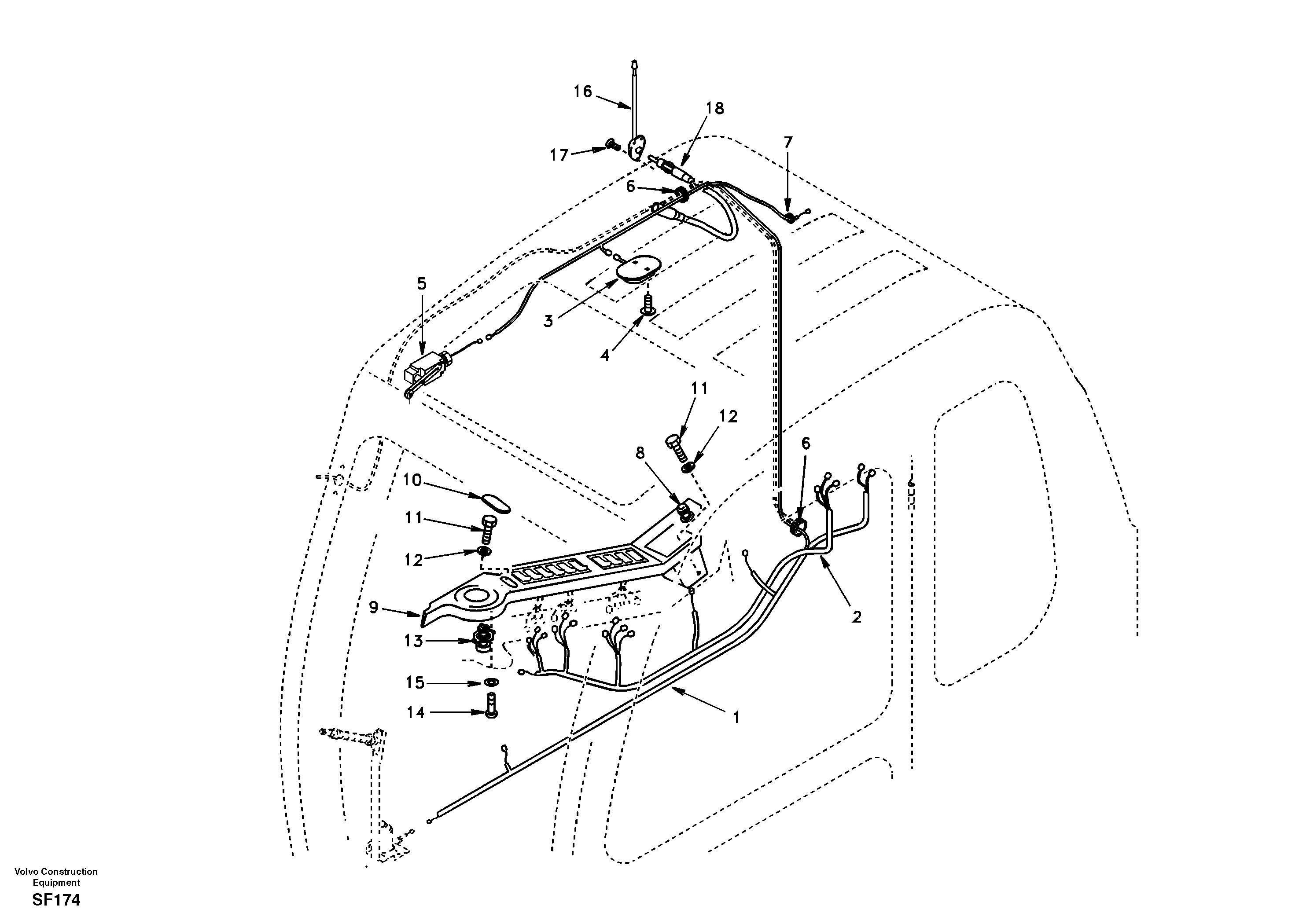 Cable harnesses, cab — volvo parts diagram