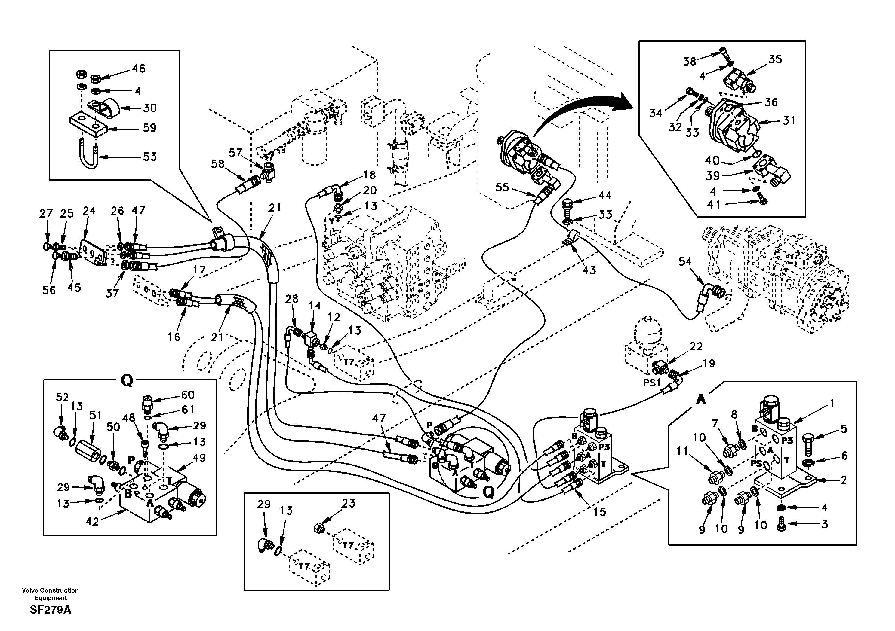 Quickfit and rotator hydraulic — volvo parts diagram