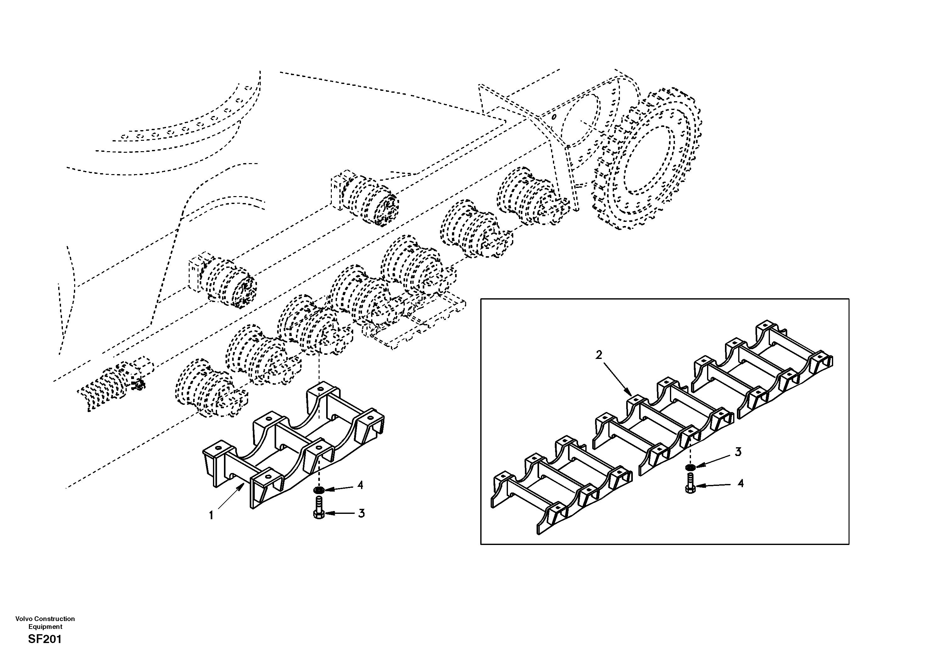 Undercarriage, track guards — volvo parts diagram