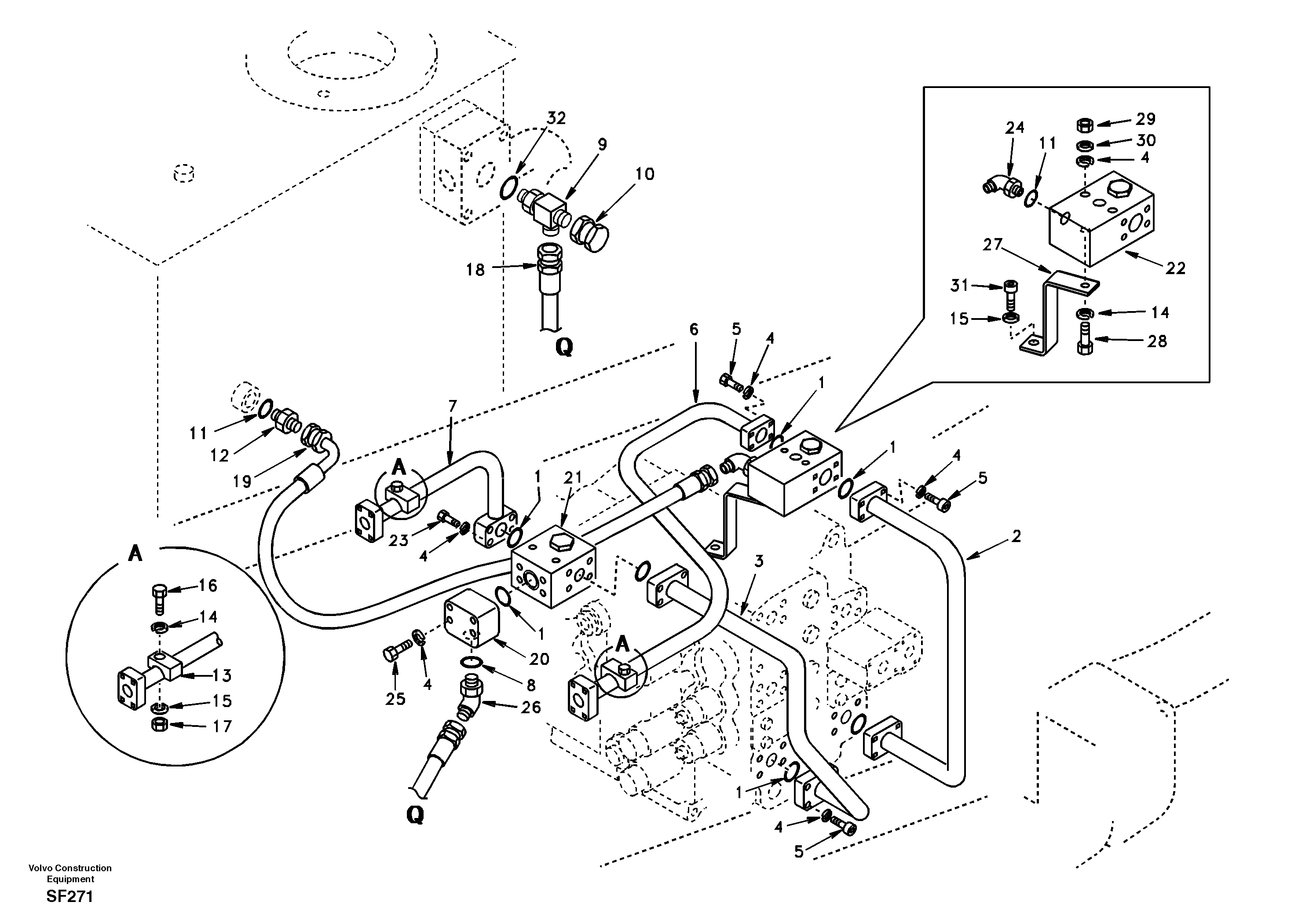 Working hydraulic, hammer and shear for upper — volvo parts diagram