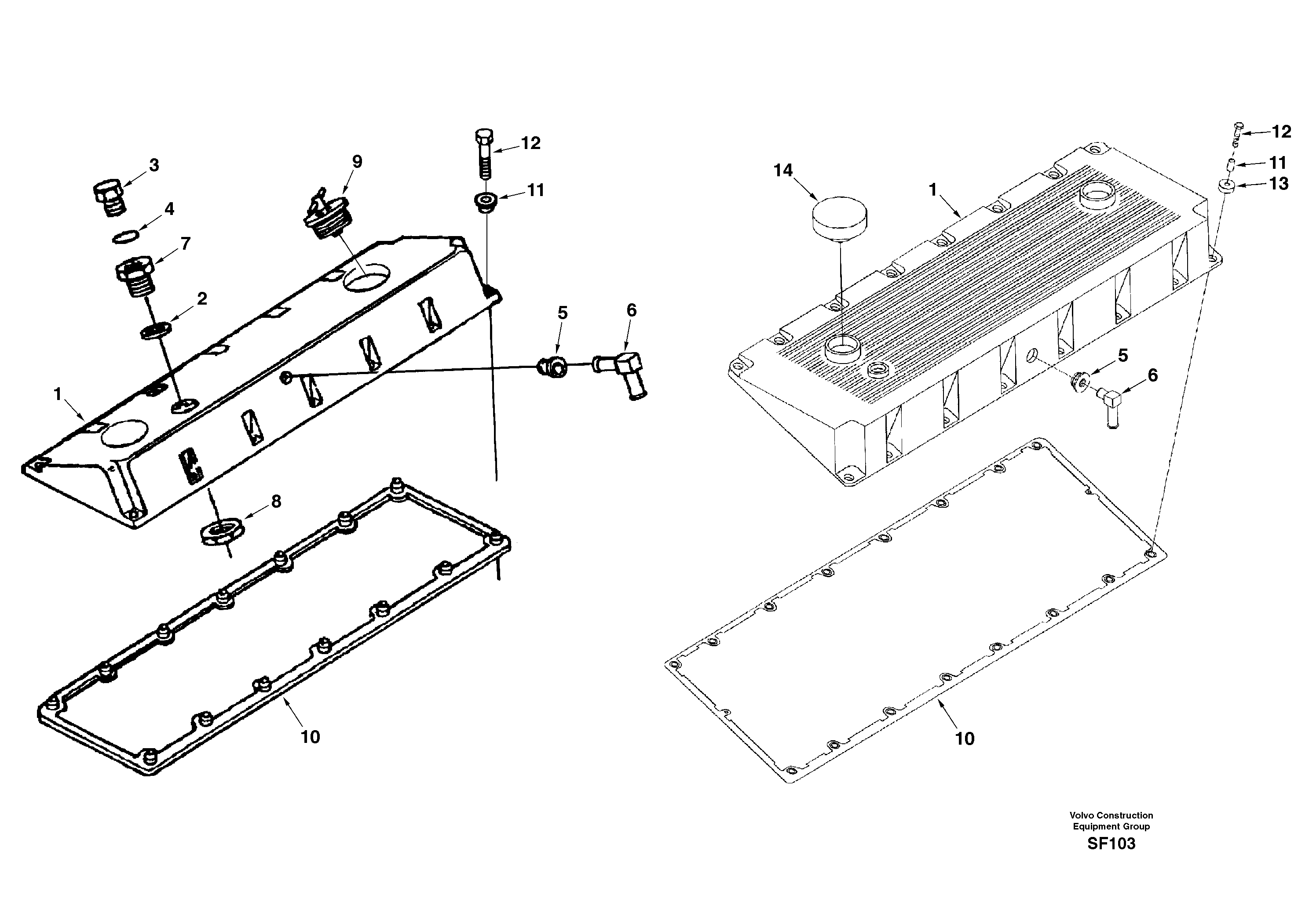 Valve cover — volvo parts diagram