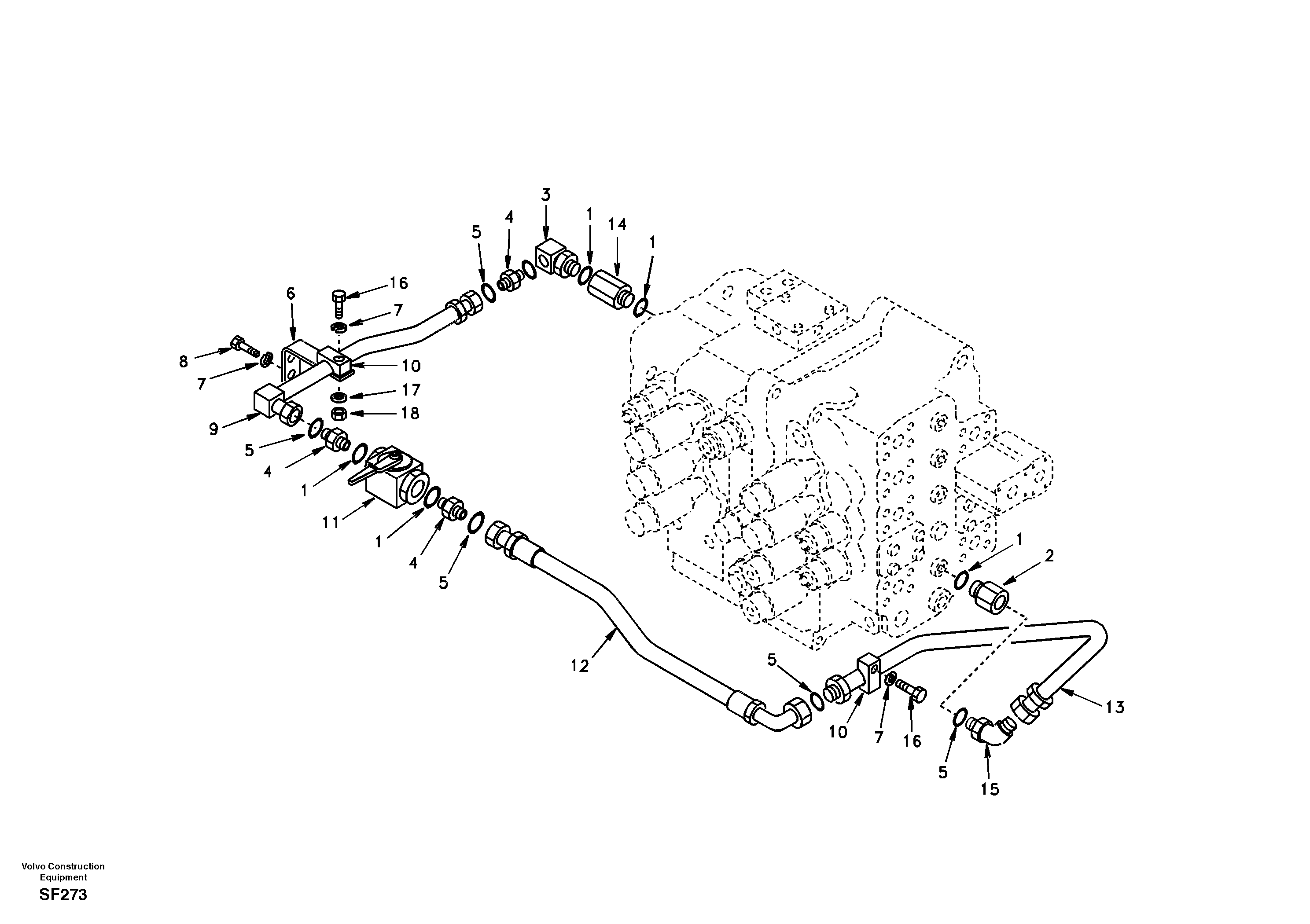 Working hydraulic, hammer and shear for 2nd pump flow — volvo parts diagram