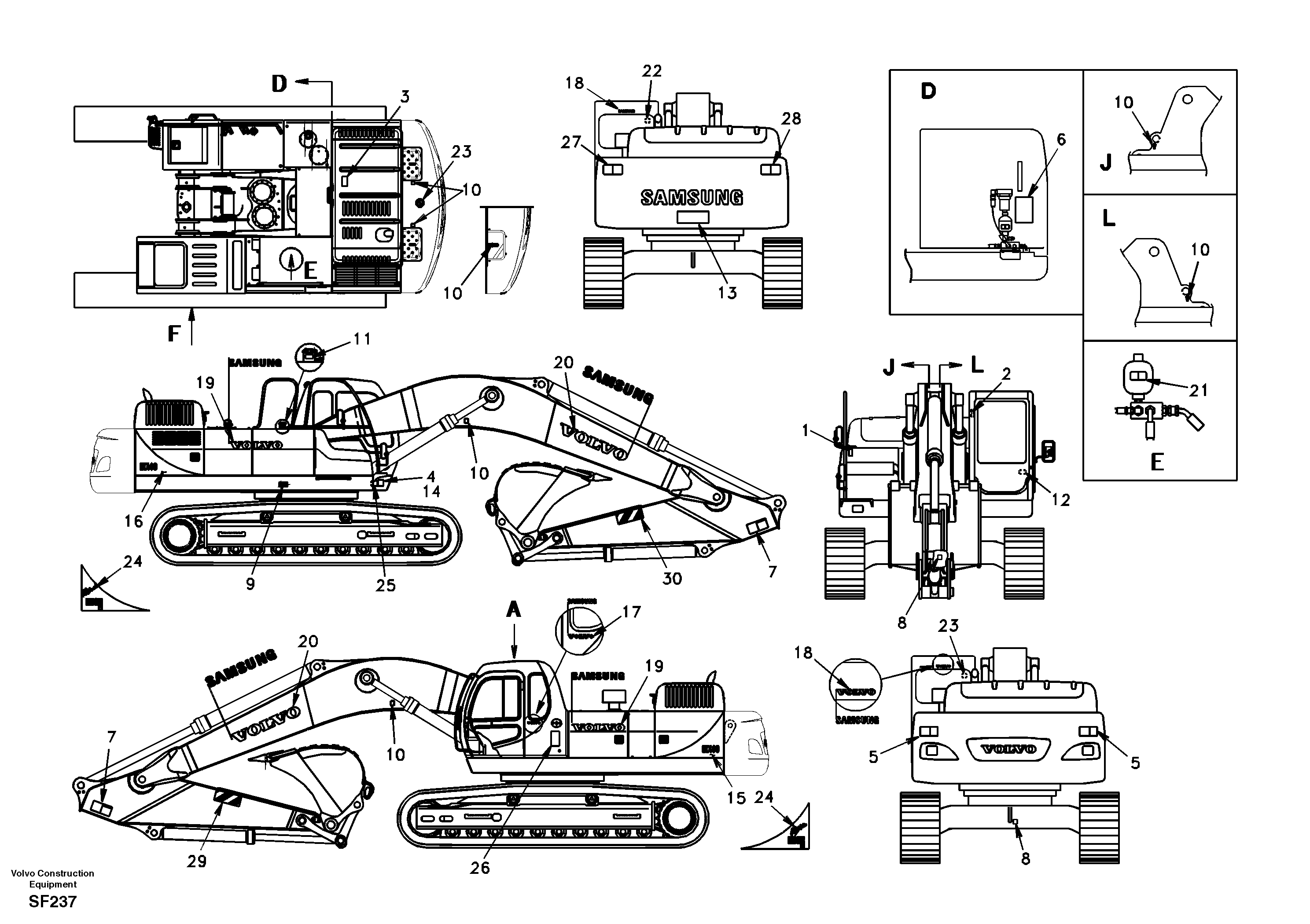 Decal, outer location — volvo parts diagram