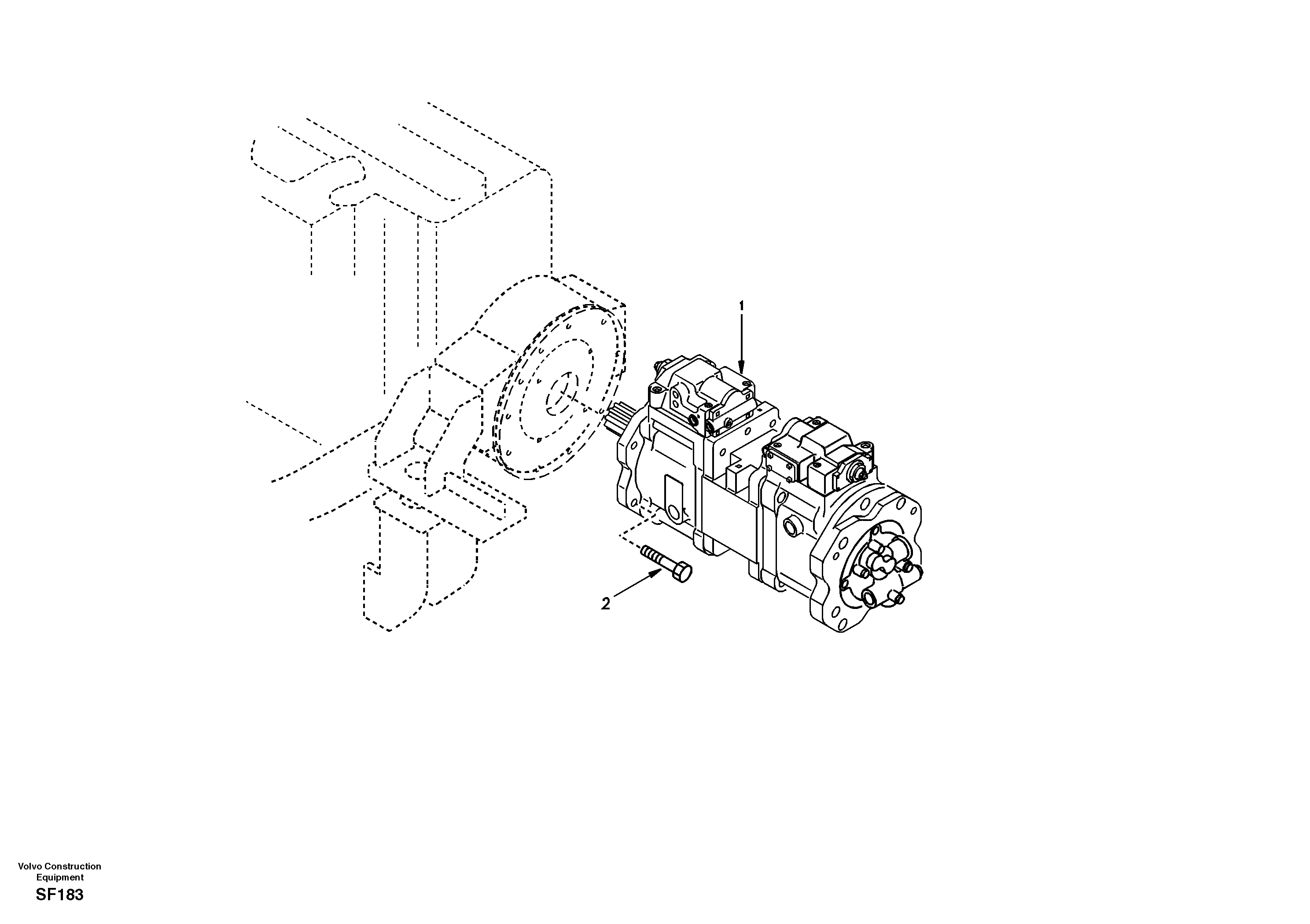 Pump gearbox with assembling parts — volvo parts diagram
