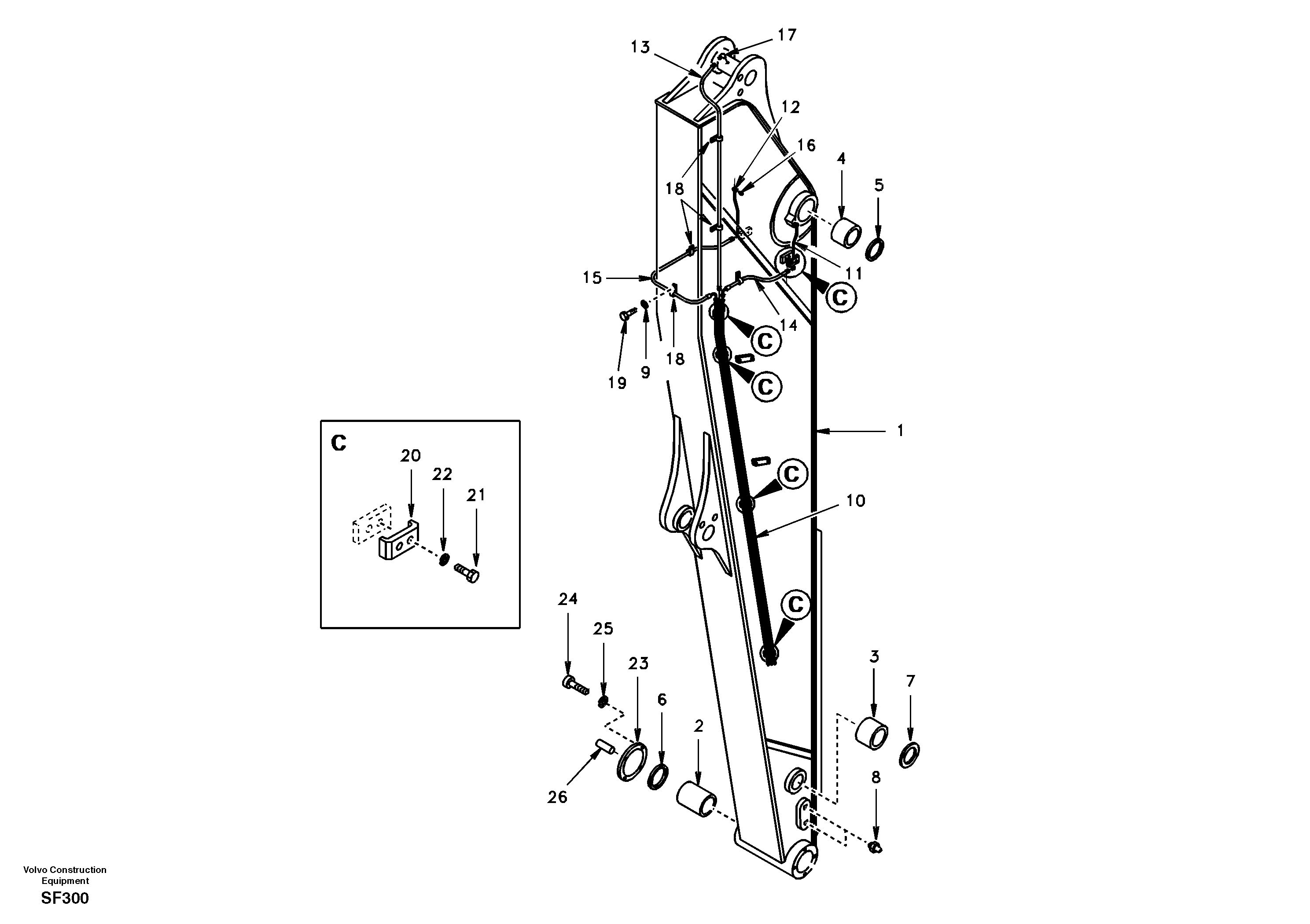 Dipper arm, super long — volvo parts diagram