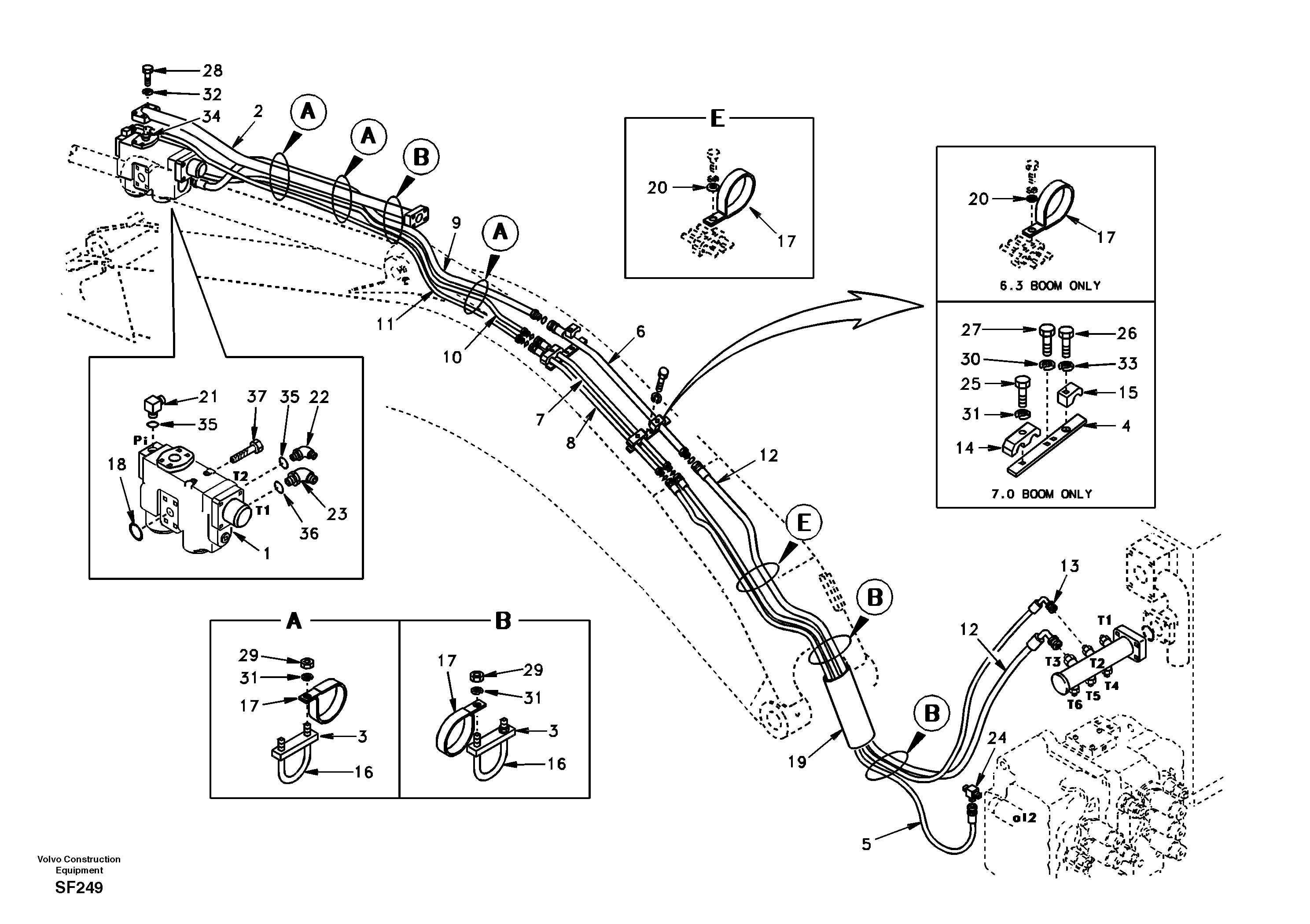 Working hydraulic, dipper arm rupture — volvo parts diagram