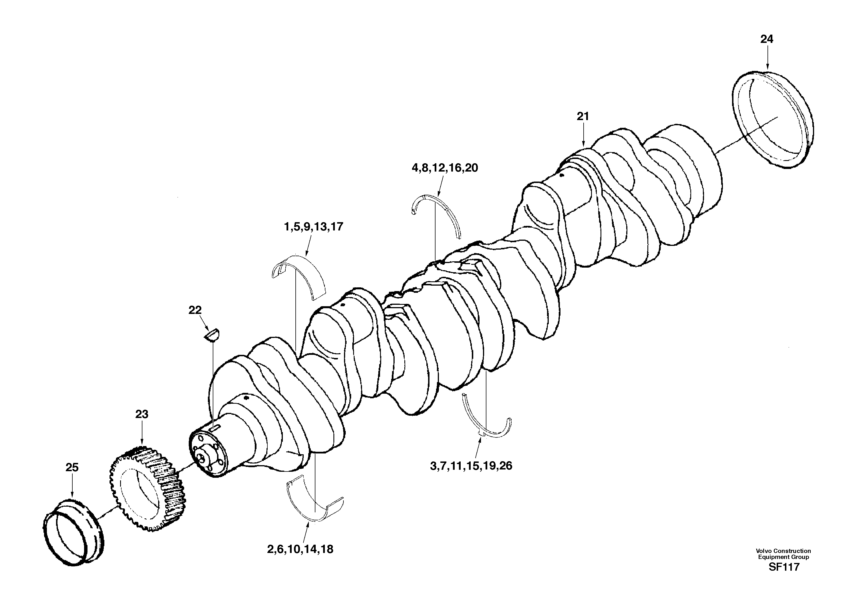 Crankshaft — volvo parts diagram