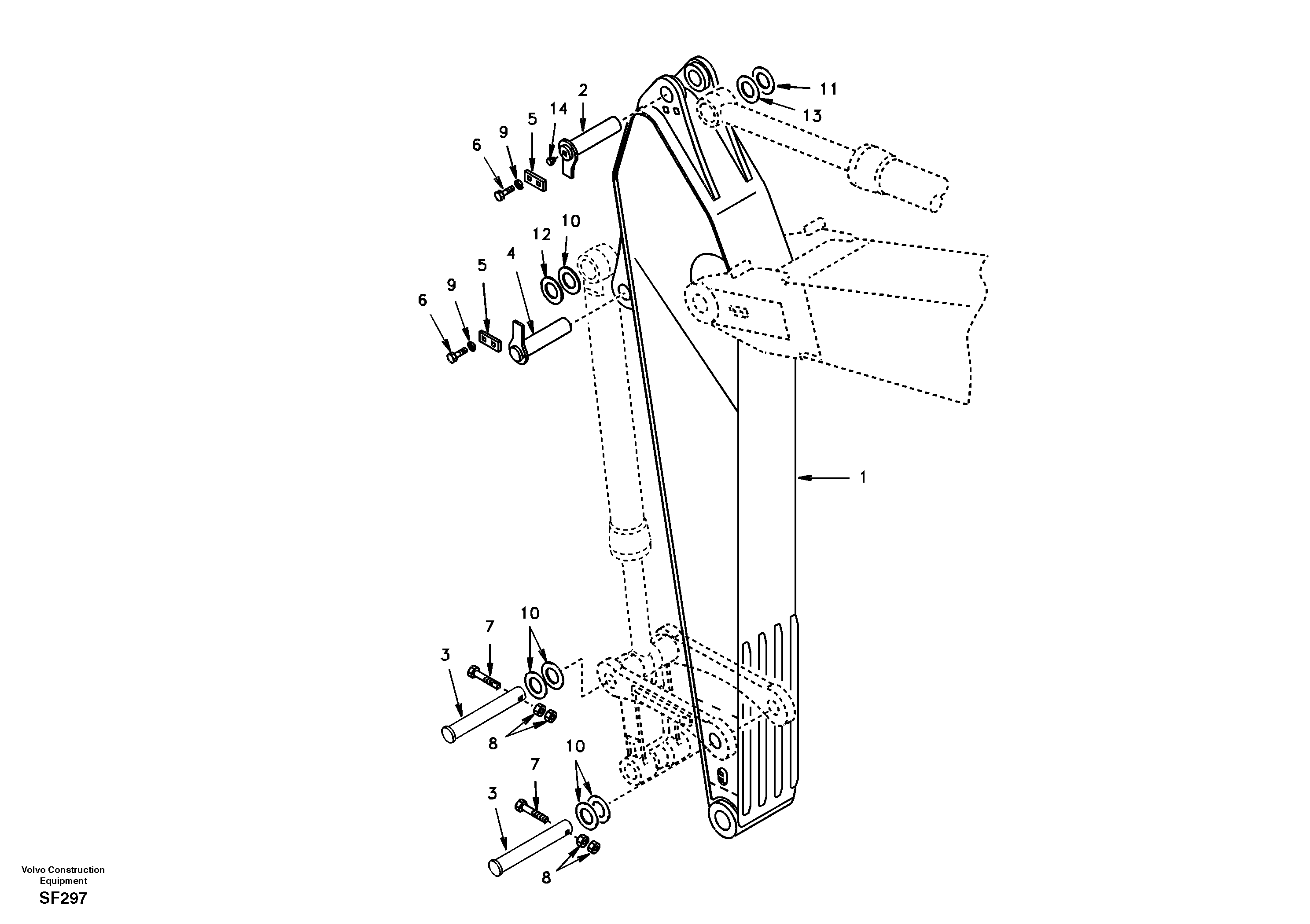 Links to dipper arm — volvo parts diagram