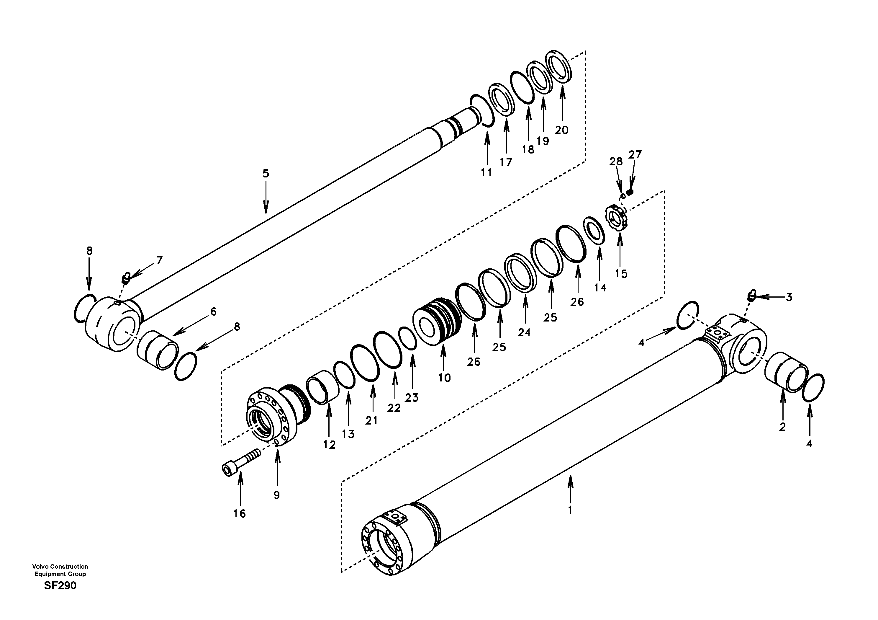 Bucket cylinder — volvo parts diagram