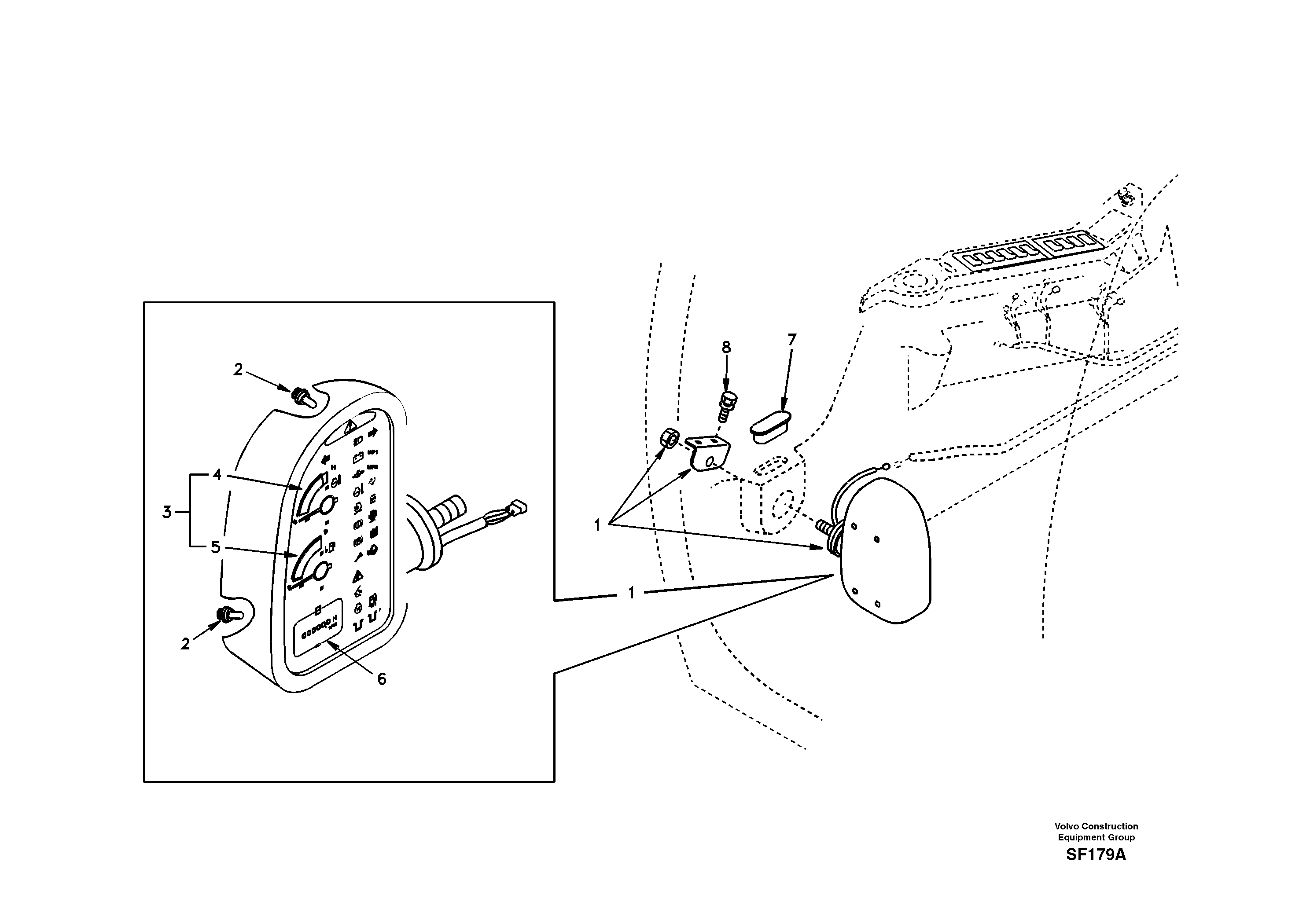 Instrument panel, warning unit and information unit — volvo parts diagram
