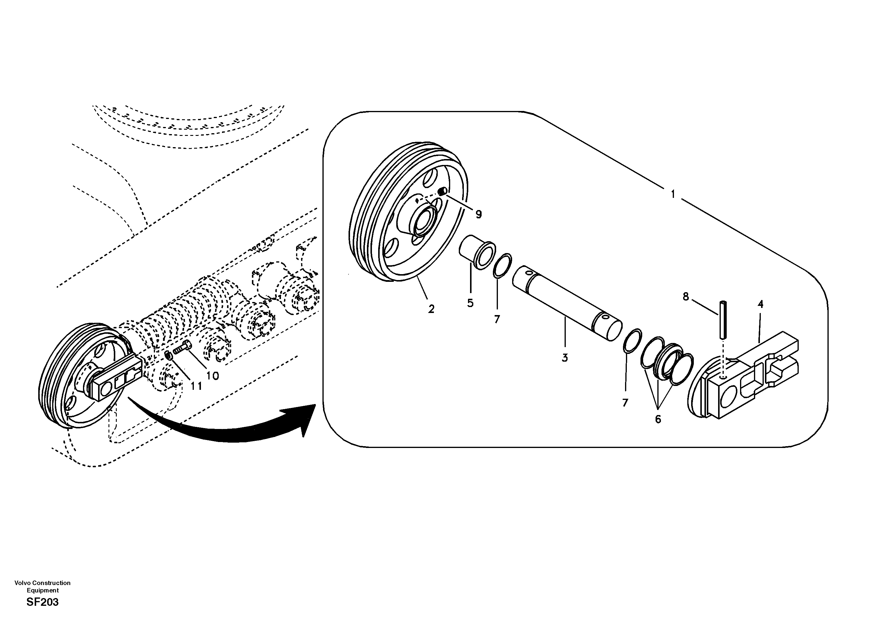 Front idler — volvo parts diagram