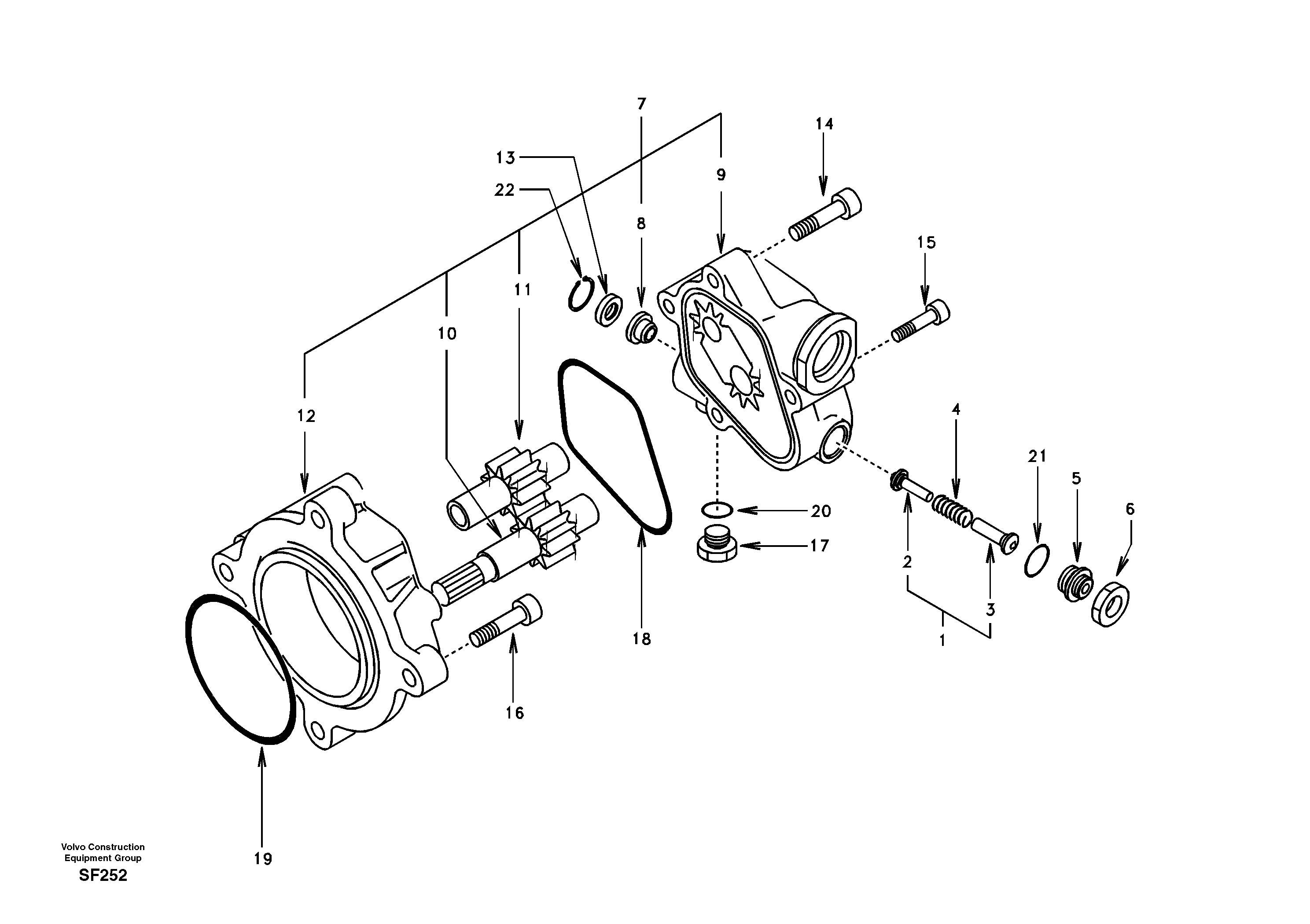 Hydraulic gear pump — volvo parts diagram