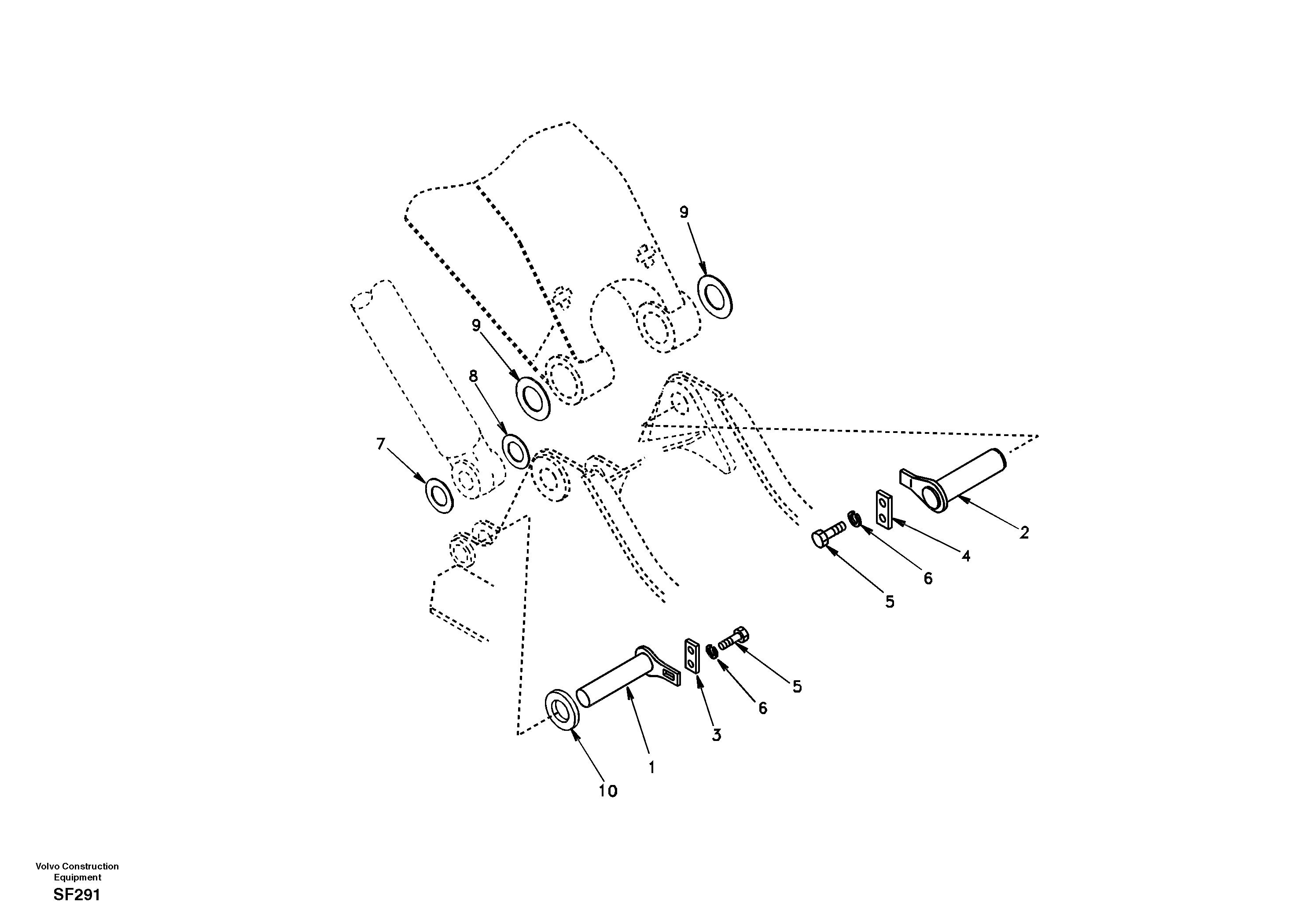 Links to boom and boom cylinder mounting — volvo parts diagram
