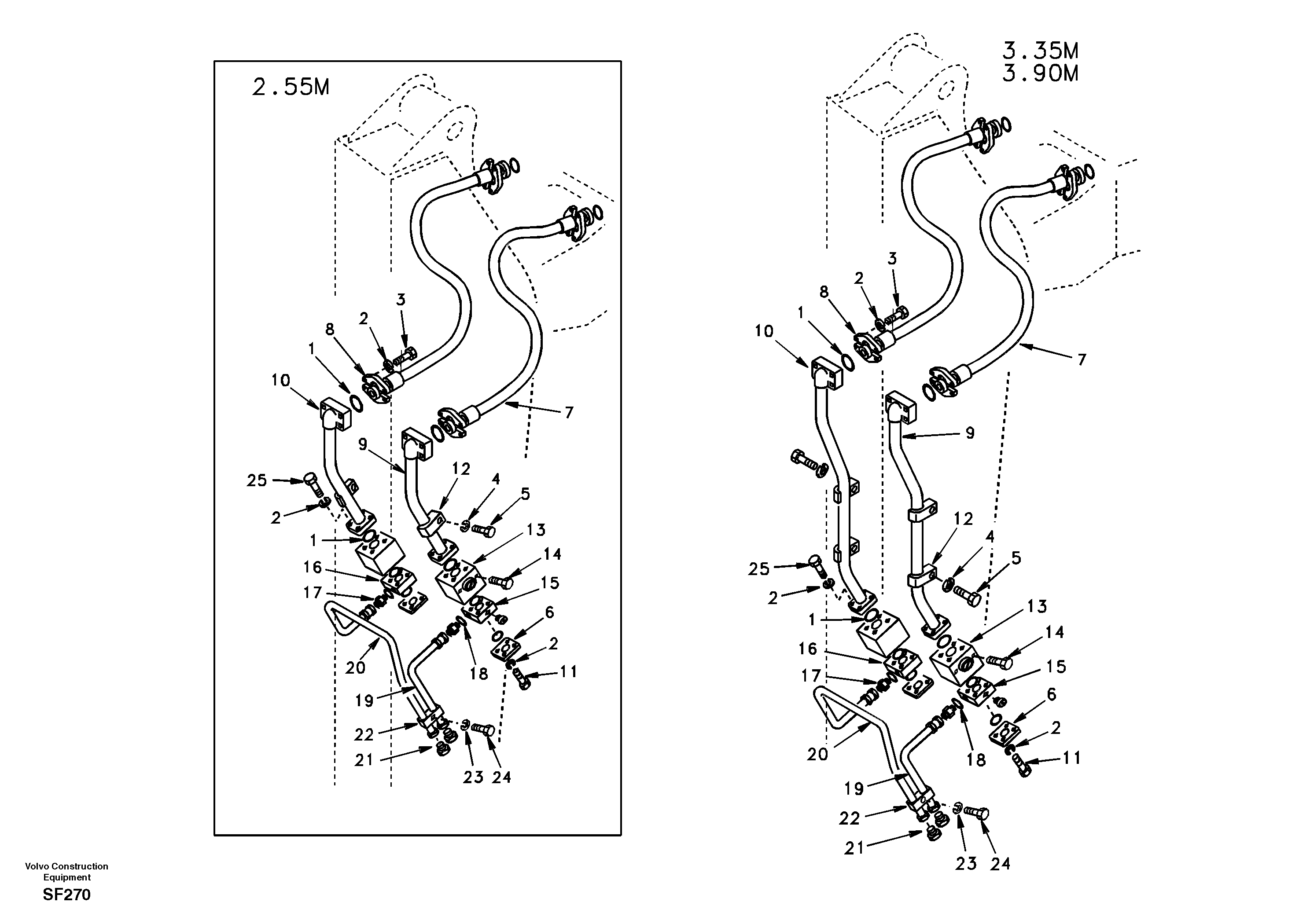 Working hydraulic, hammer and shear for dipper arm — volvo parts diagram