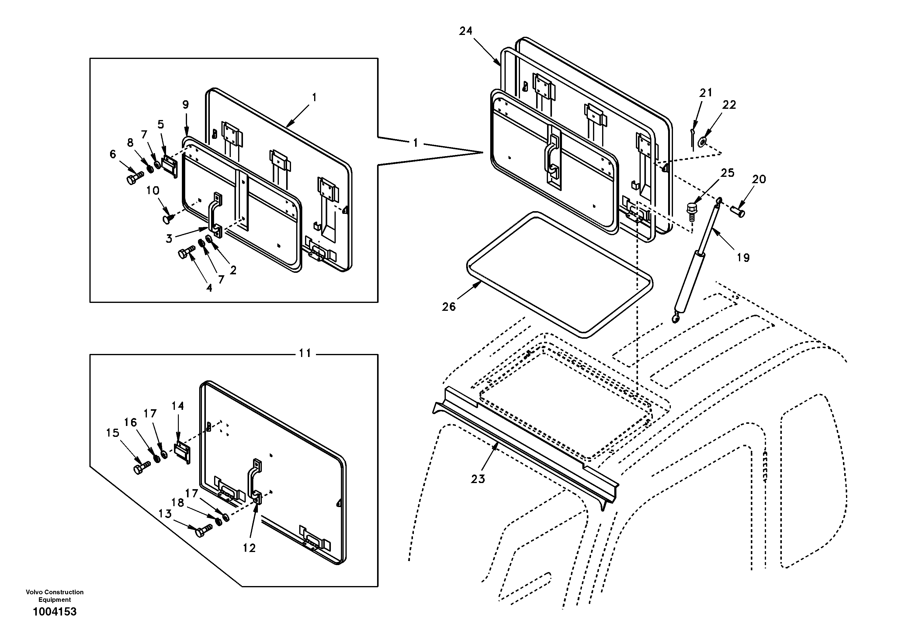 Roof hatch — volvo parts diagram