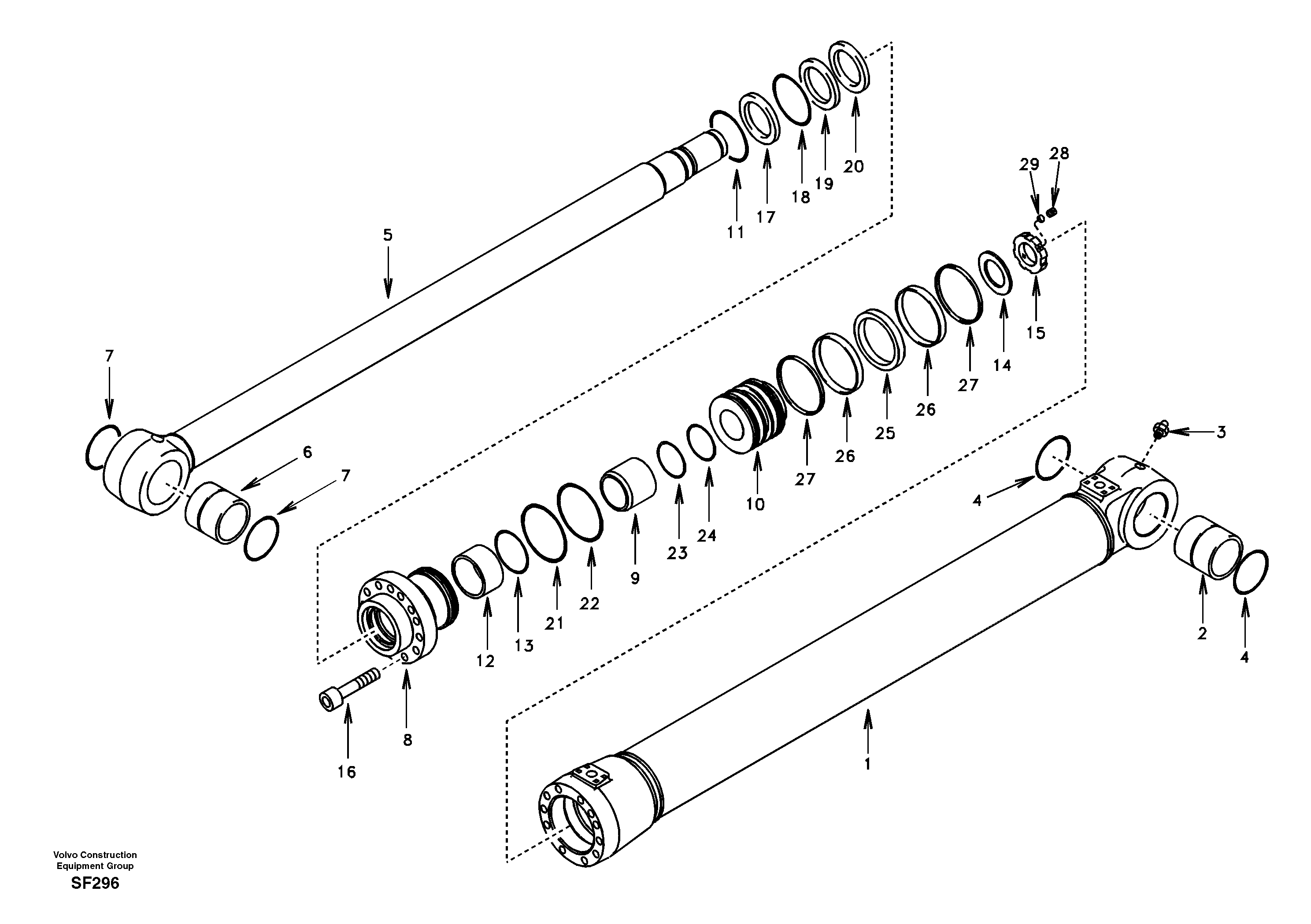 Boom cylinder — volvo parts diagram