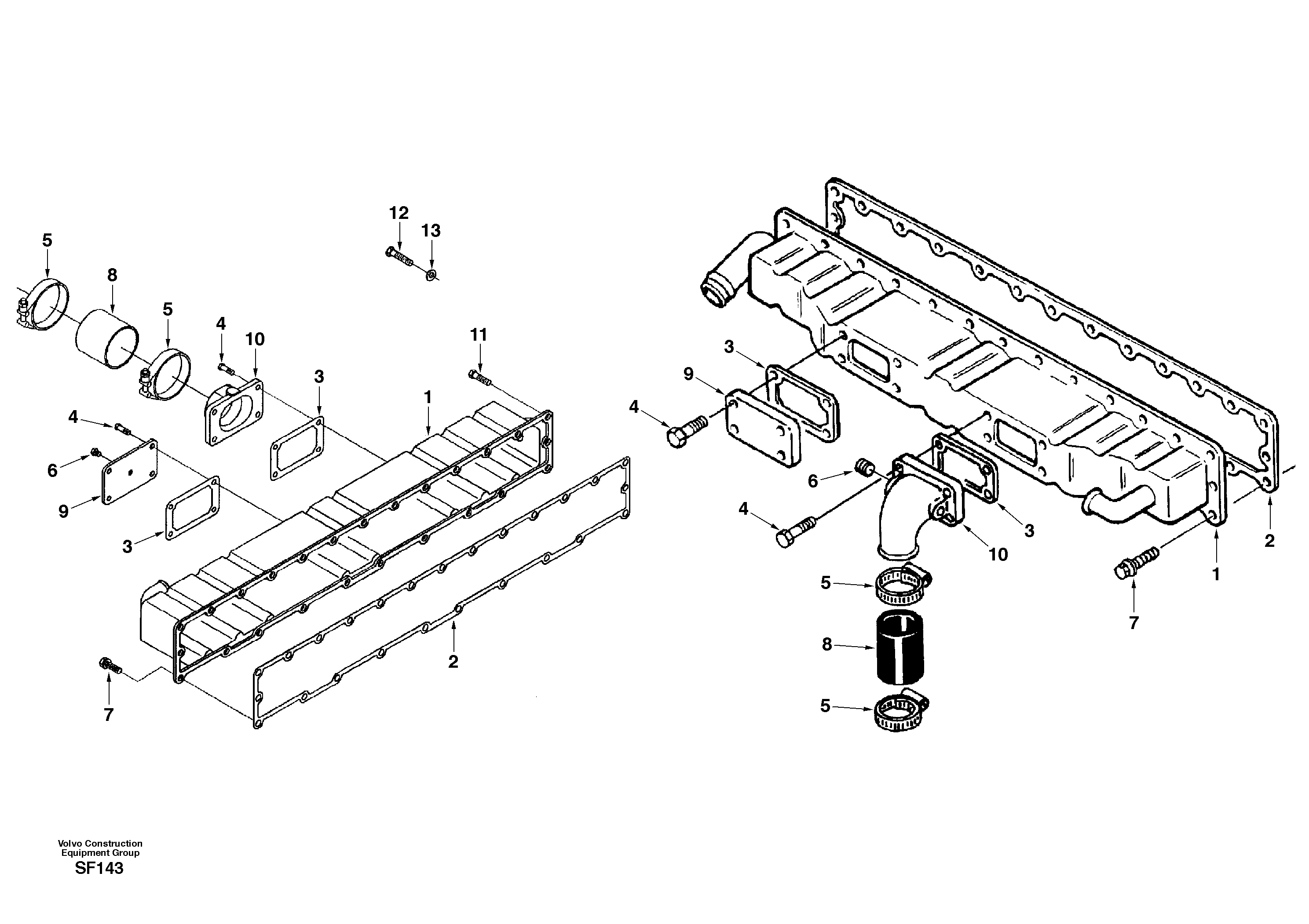 Inlet manifold — volvo parts diagram