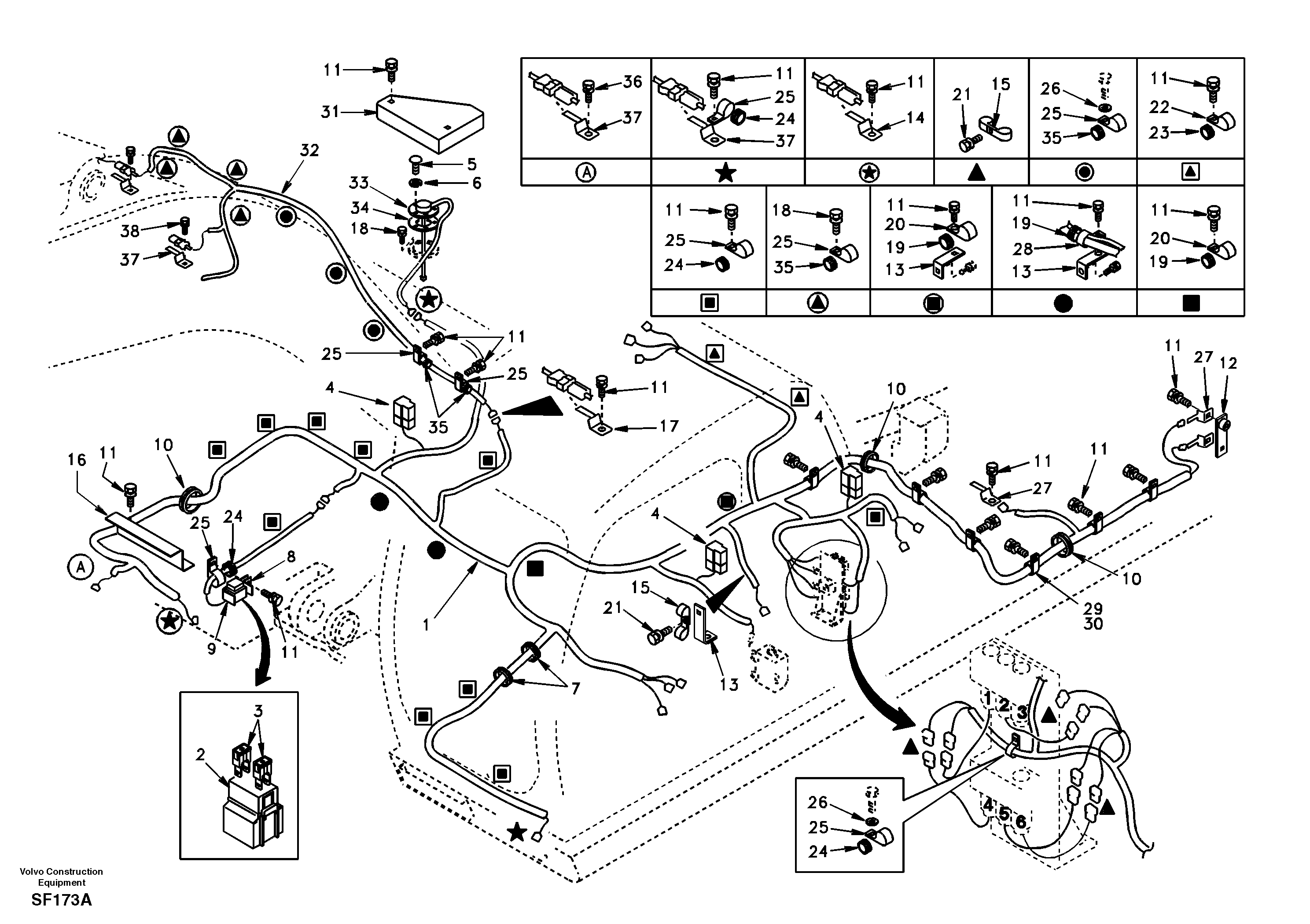 Cable and wire harness, main — volvo parts diagram