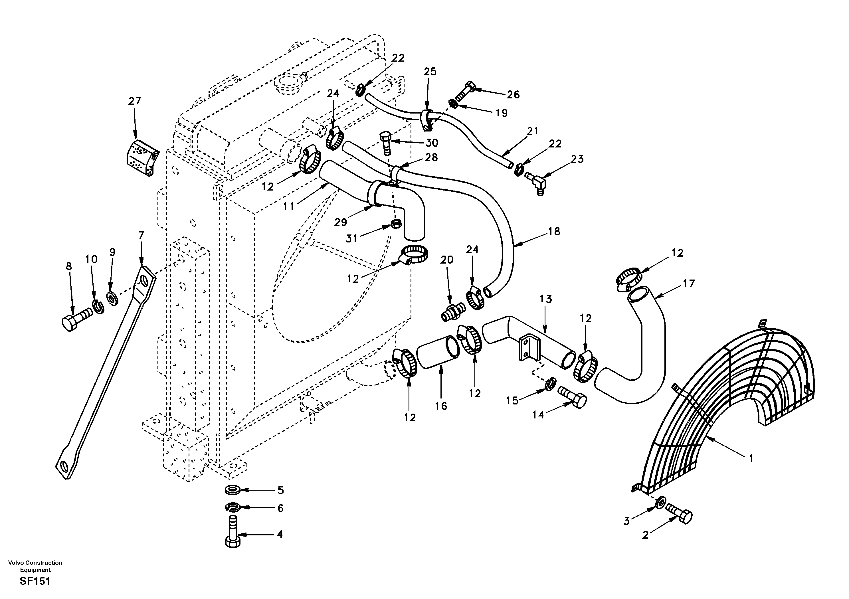 Cooling system — volvo parts diagram