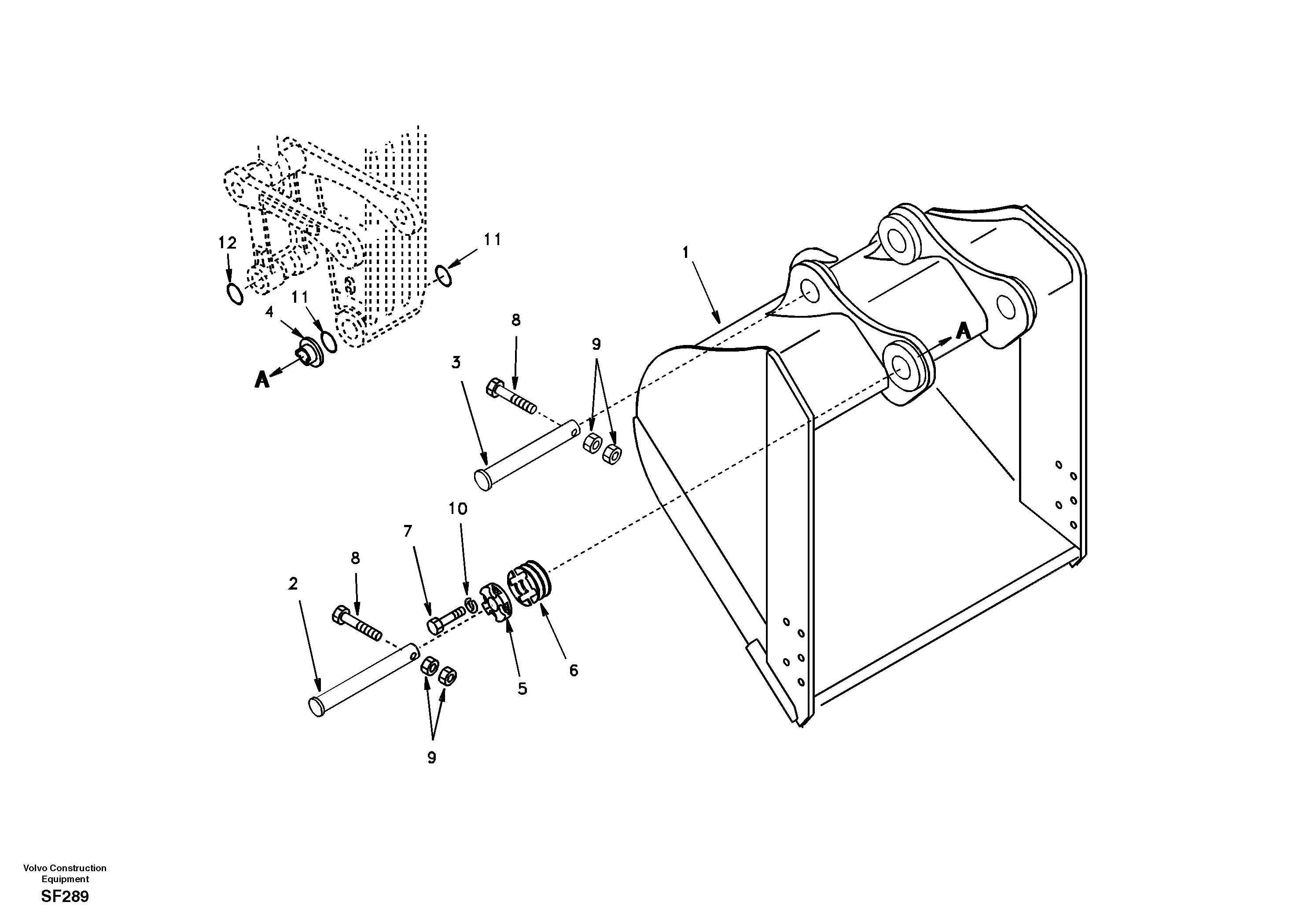 Buckets for super long boom — volvo parts diagram