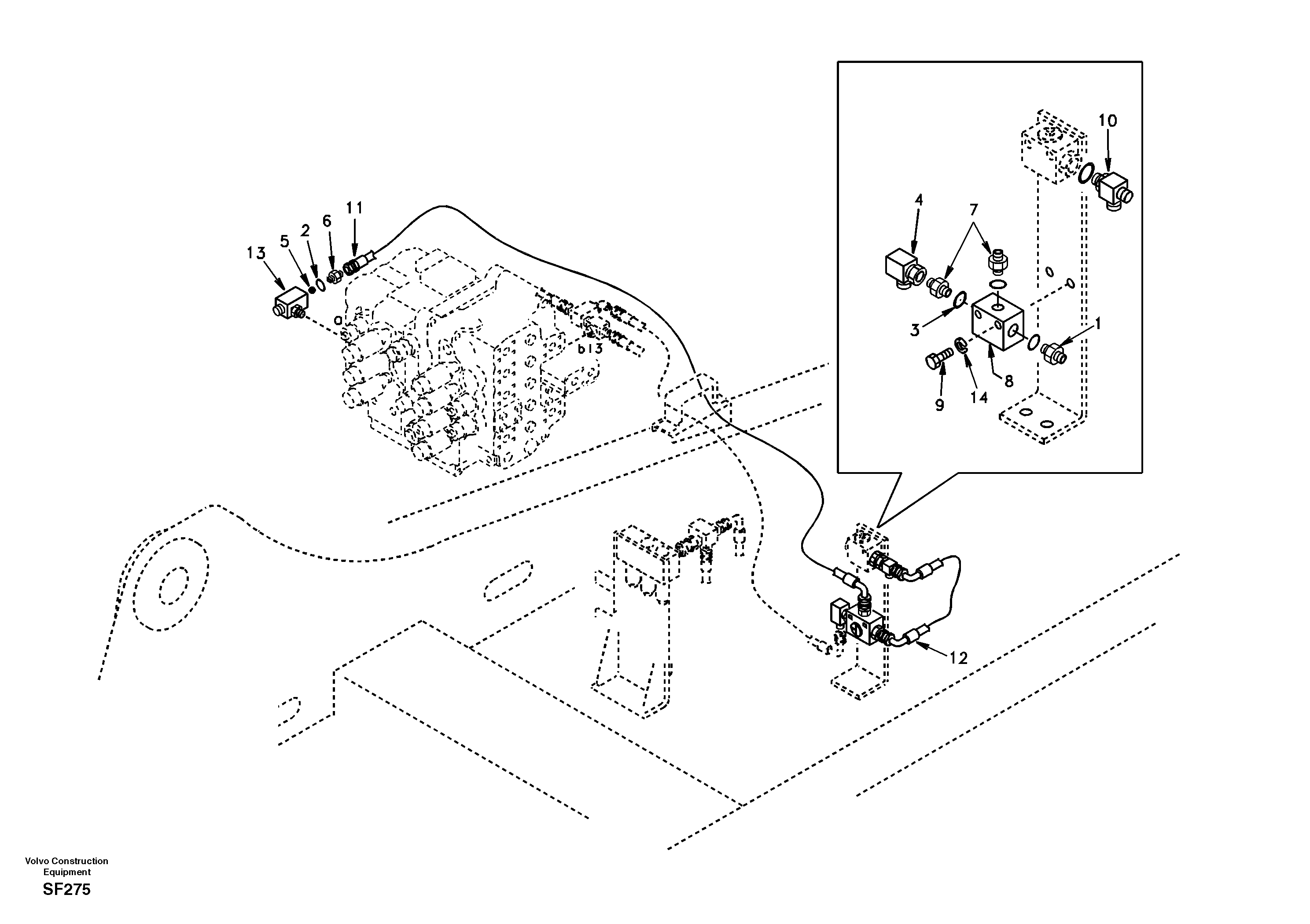 Working hydraulic, hammer and shear for 2nd pump flow — volvo parts diagram