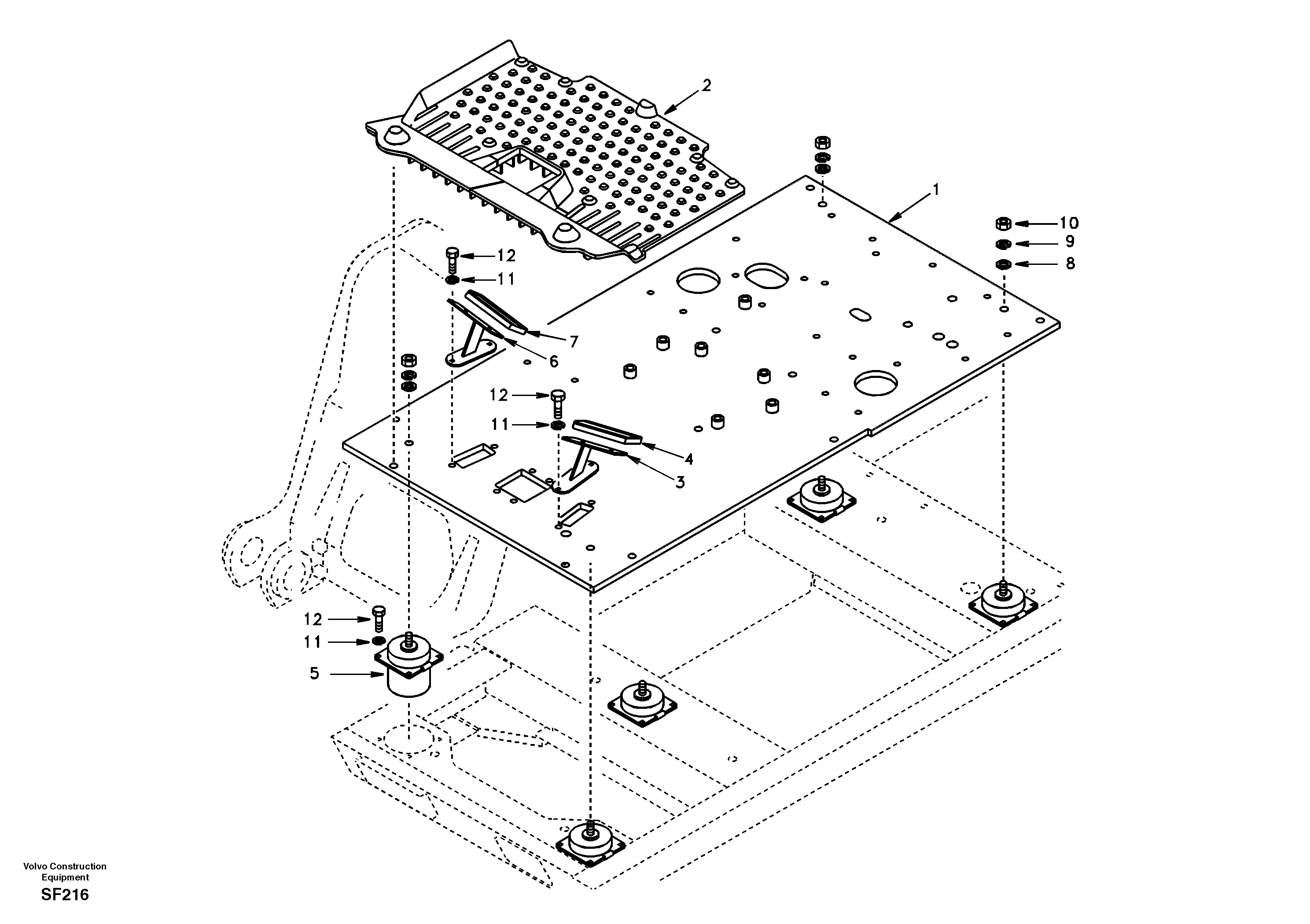 Cabin floor — volvo parts diagram