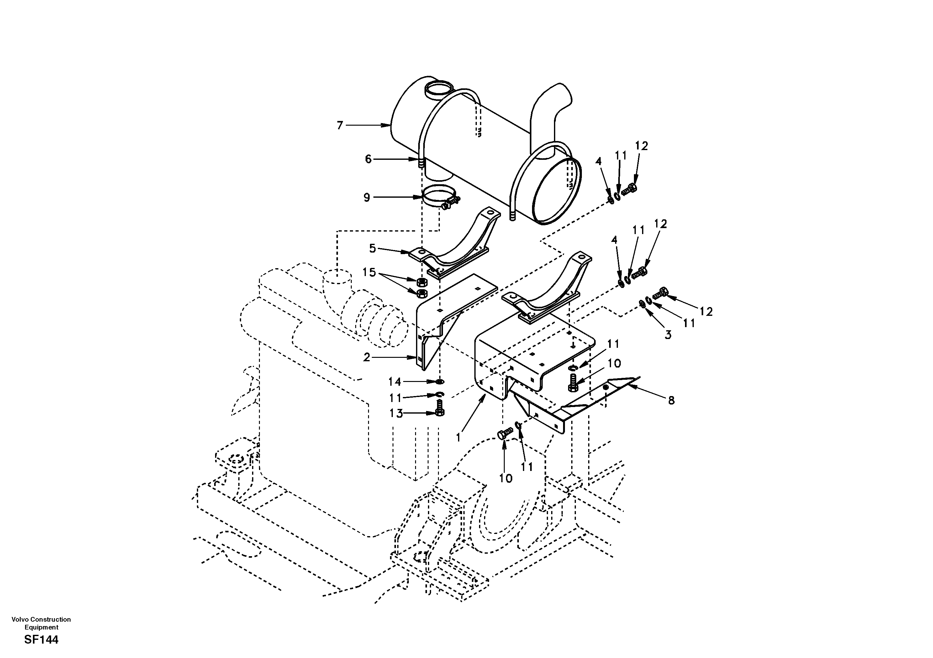 Exhaust system — volvo parts diagram