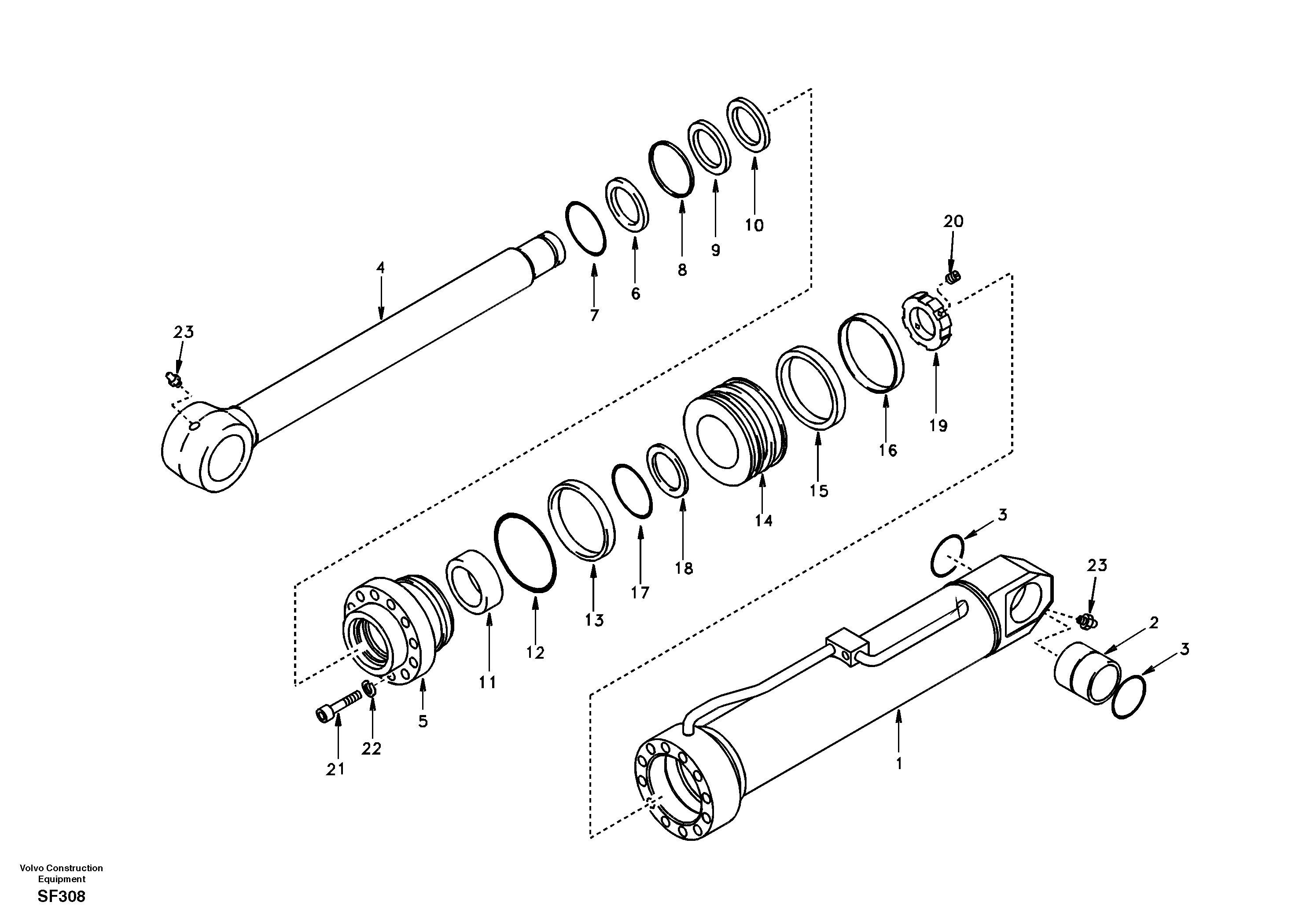 Hydraulic cylinder, Removal Counterweight. — volvo parts diagram