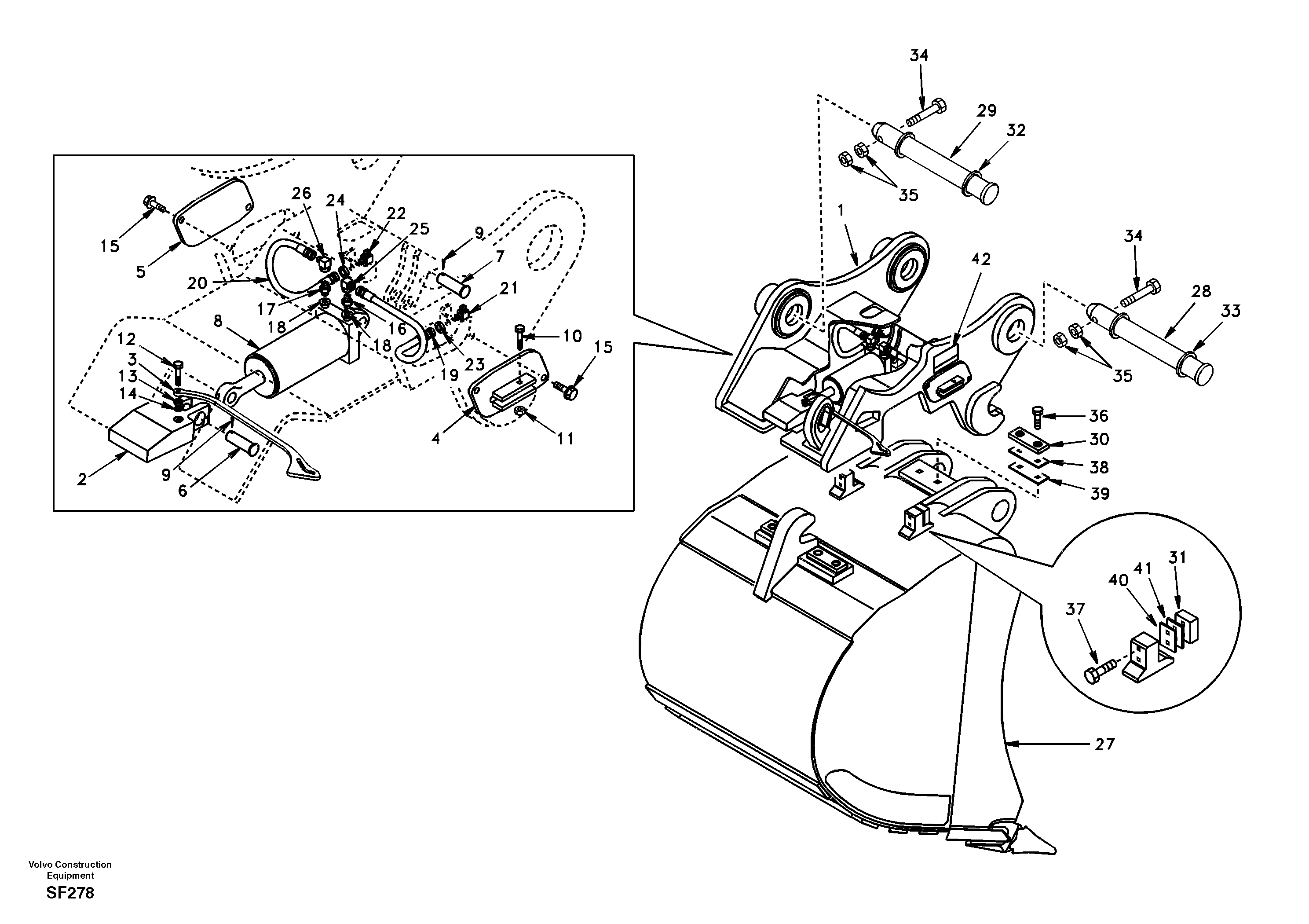 Attachment bracket, quickfit — volvo parts diagram
