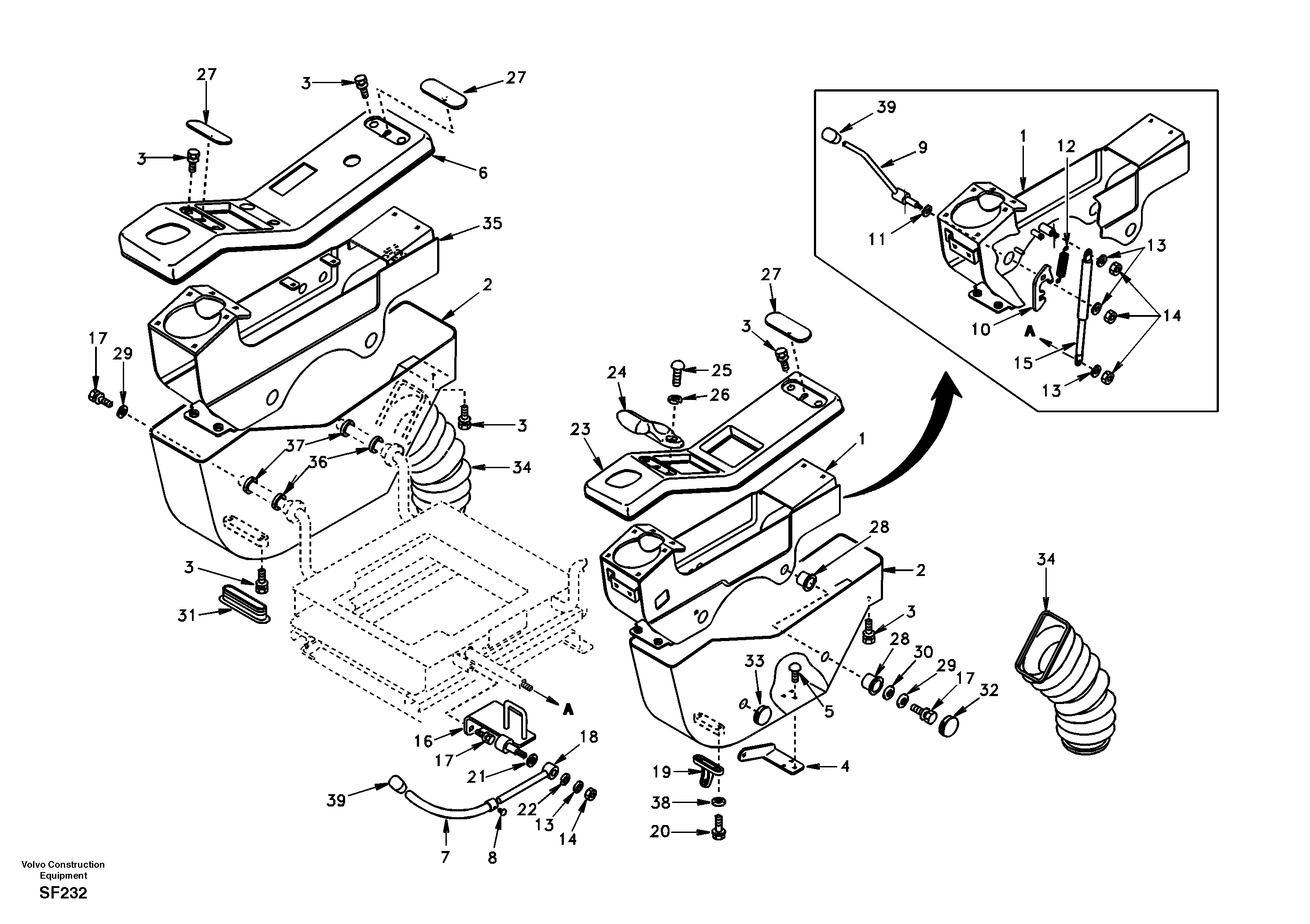 Instrument panel, control panel — volvo parts diagram