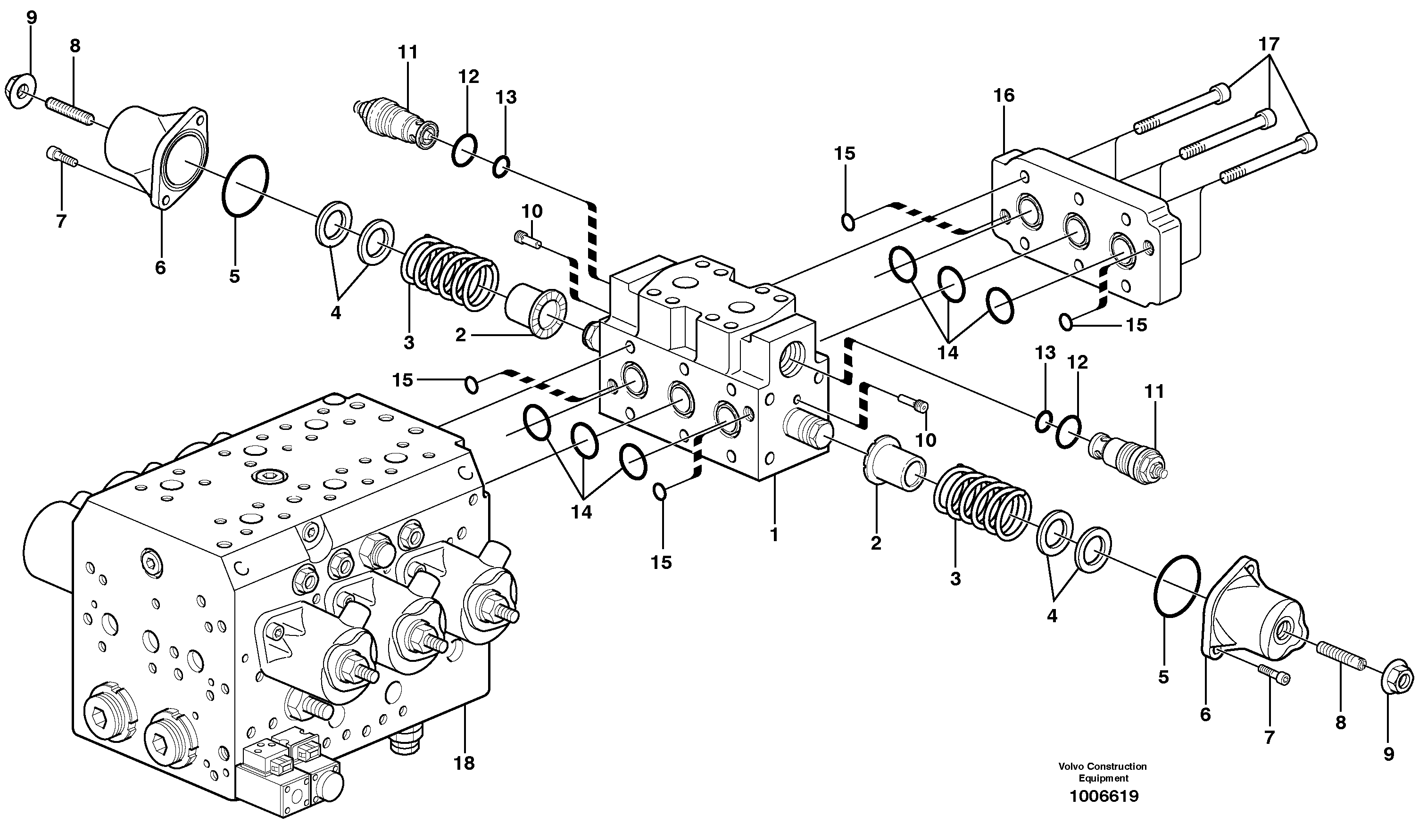 Hydraulic valve, X1 — volvo parts diagram