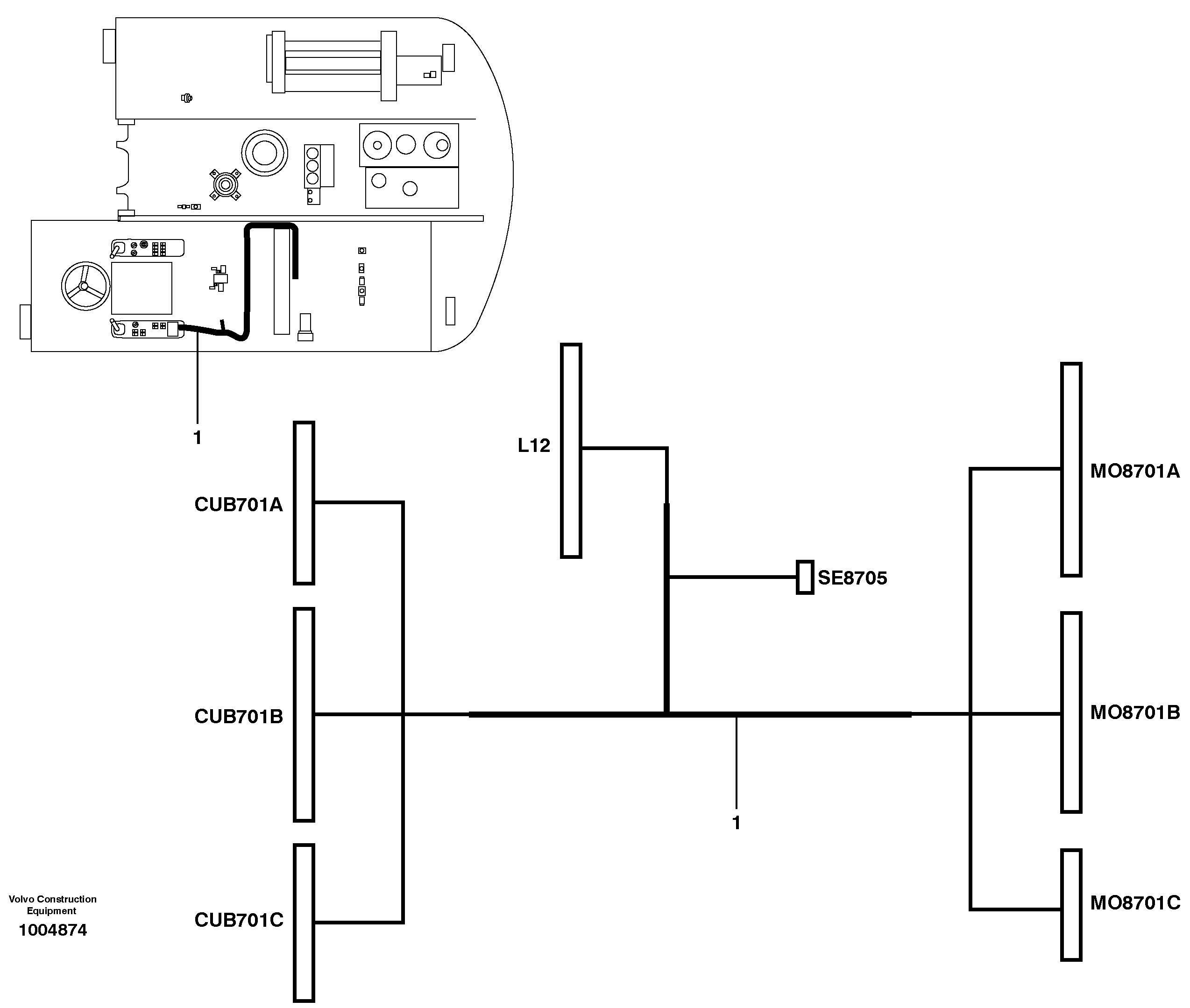 Cable harness, L12 Aircon — volvo parts diagram