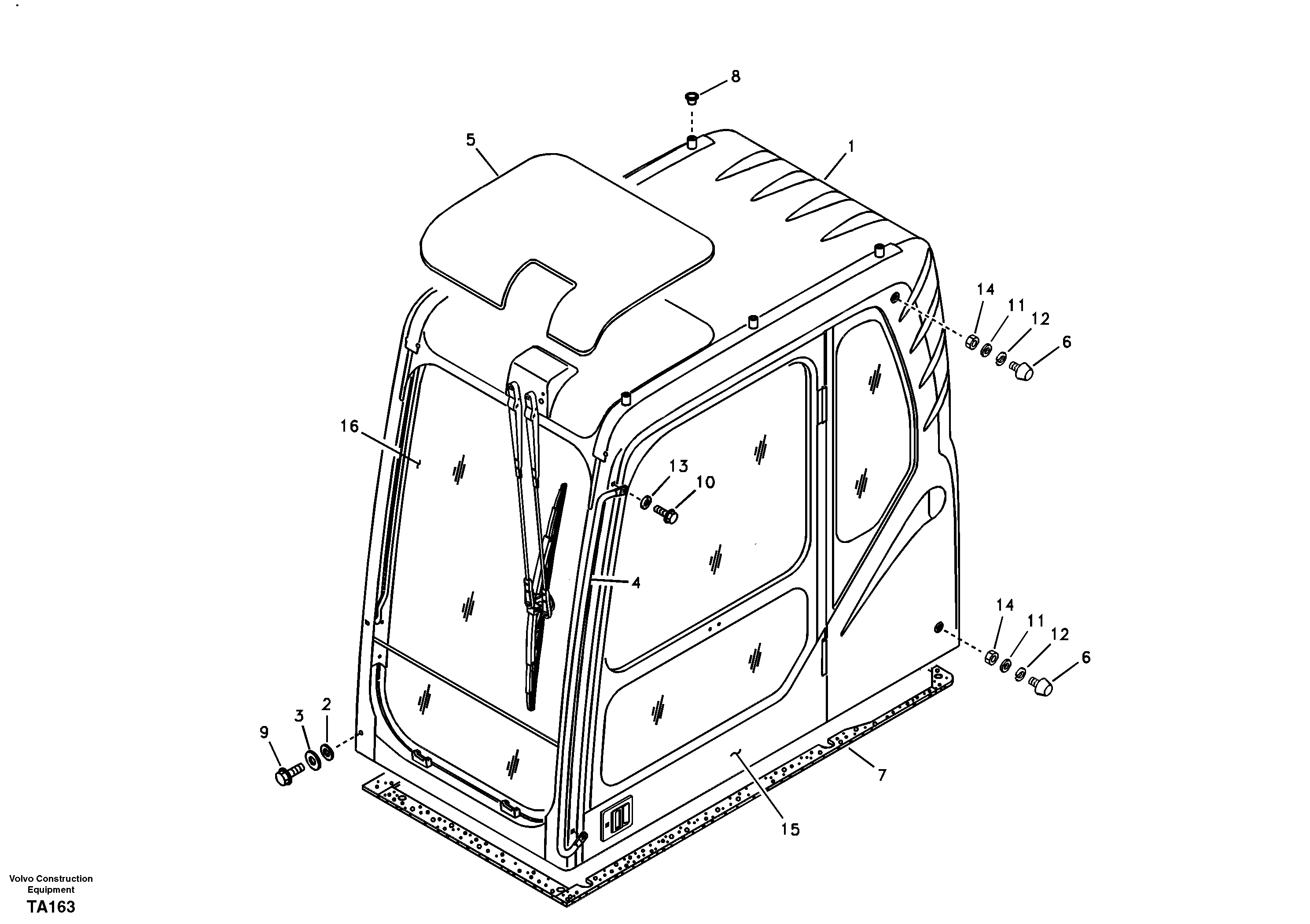 Operator's cab — volvo parts diagram
