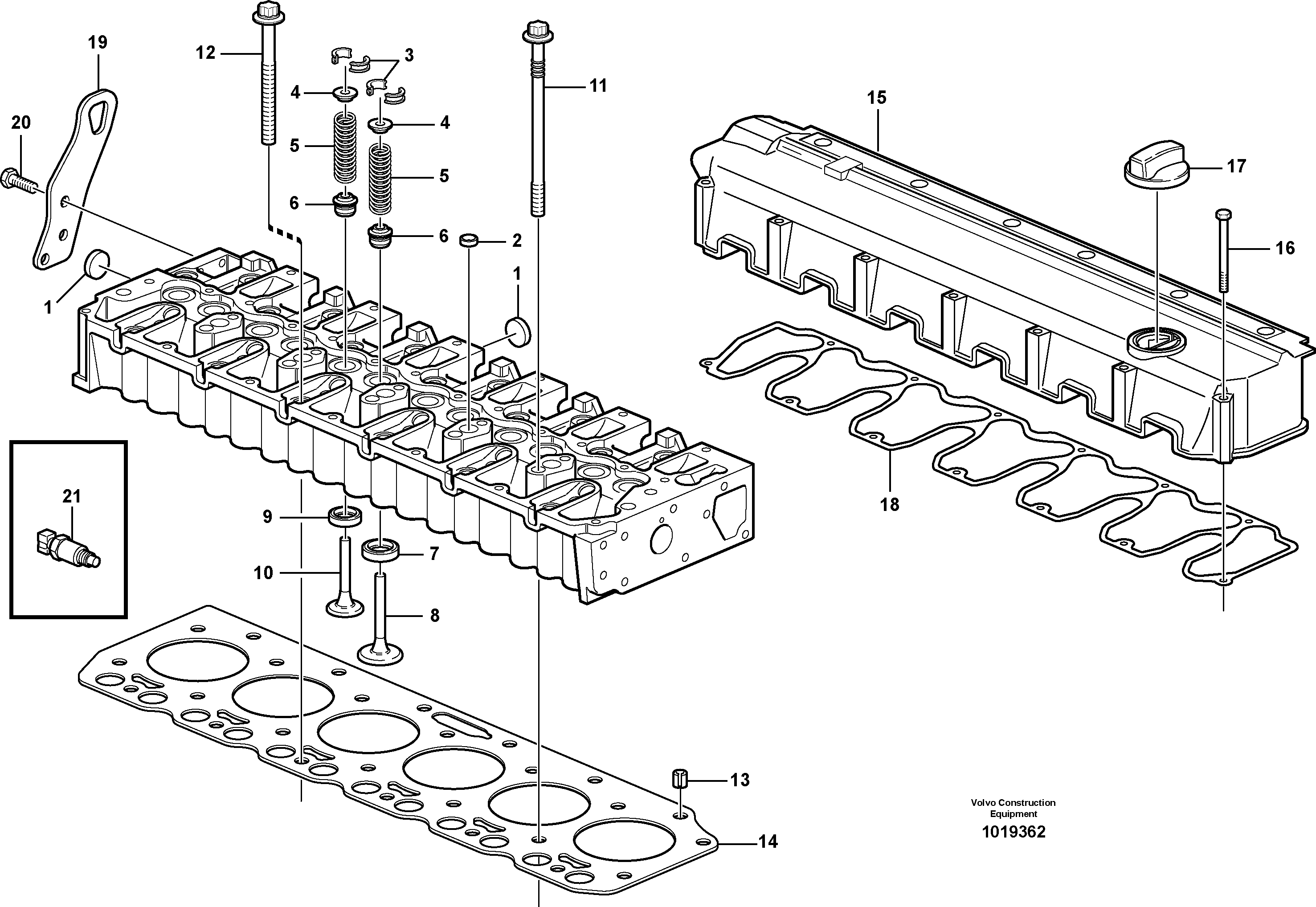 Cylinder head — volvo parts diagram