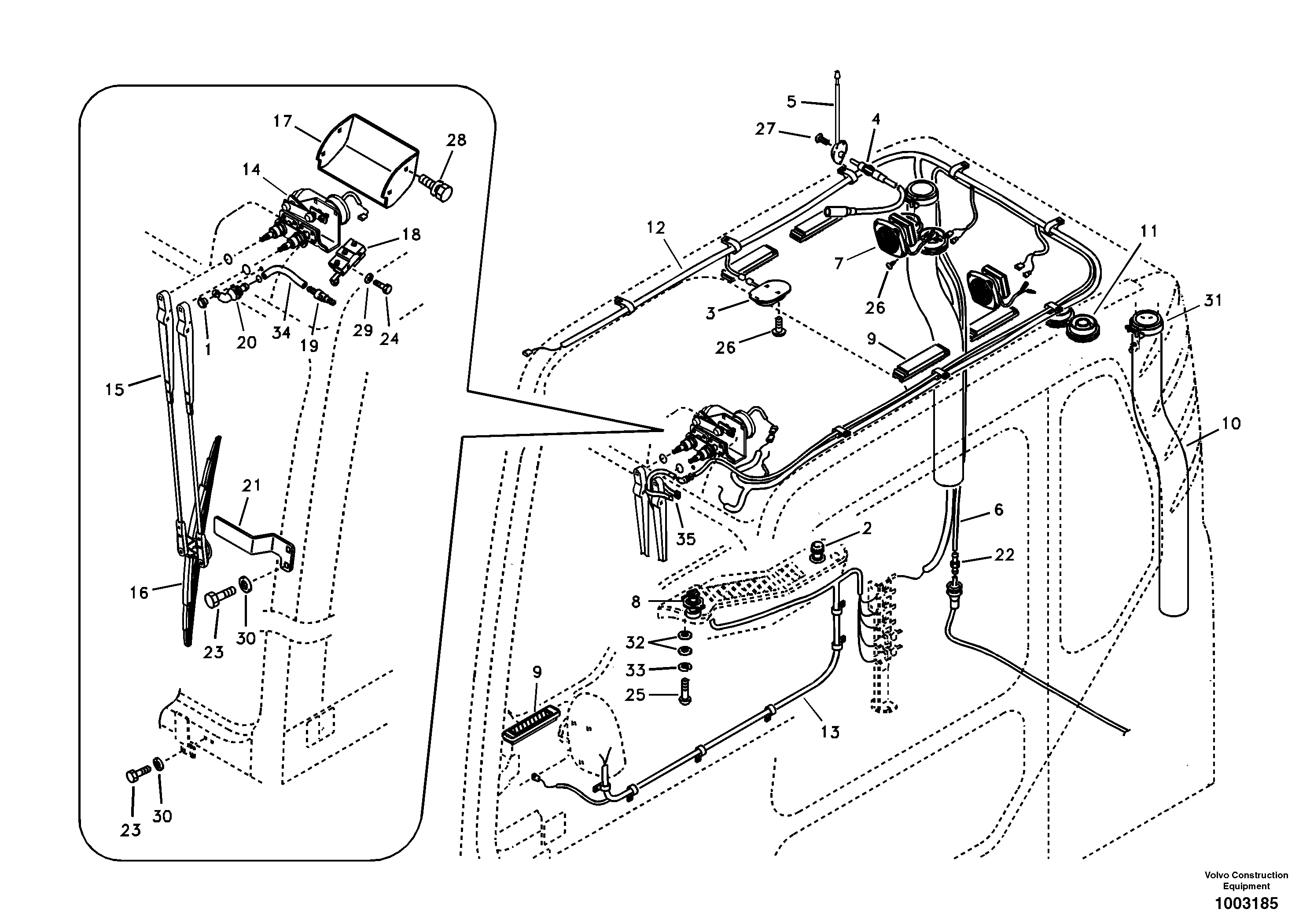 Cable harnesses, cab — volvo parts diagram