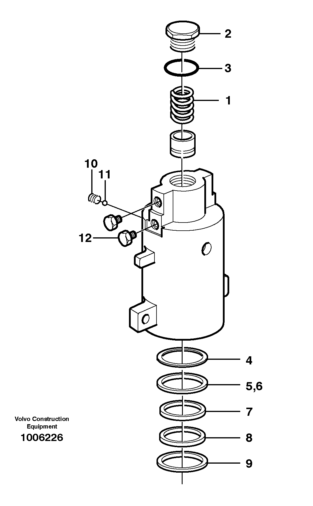 Axle locking cylinder — volvo parts diagram