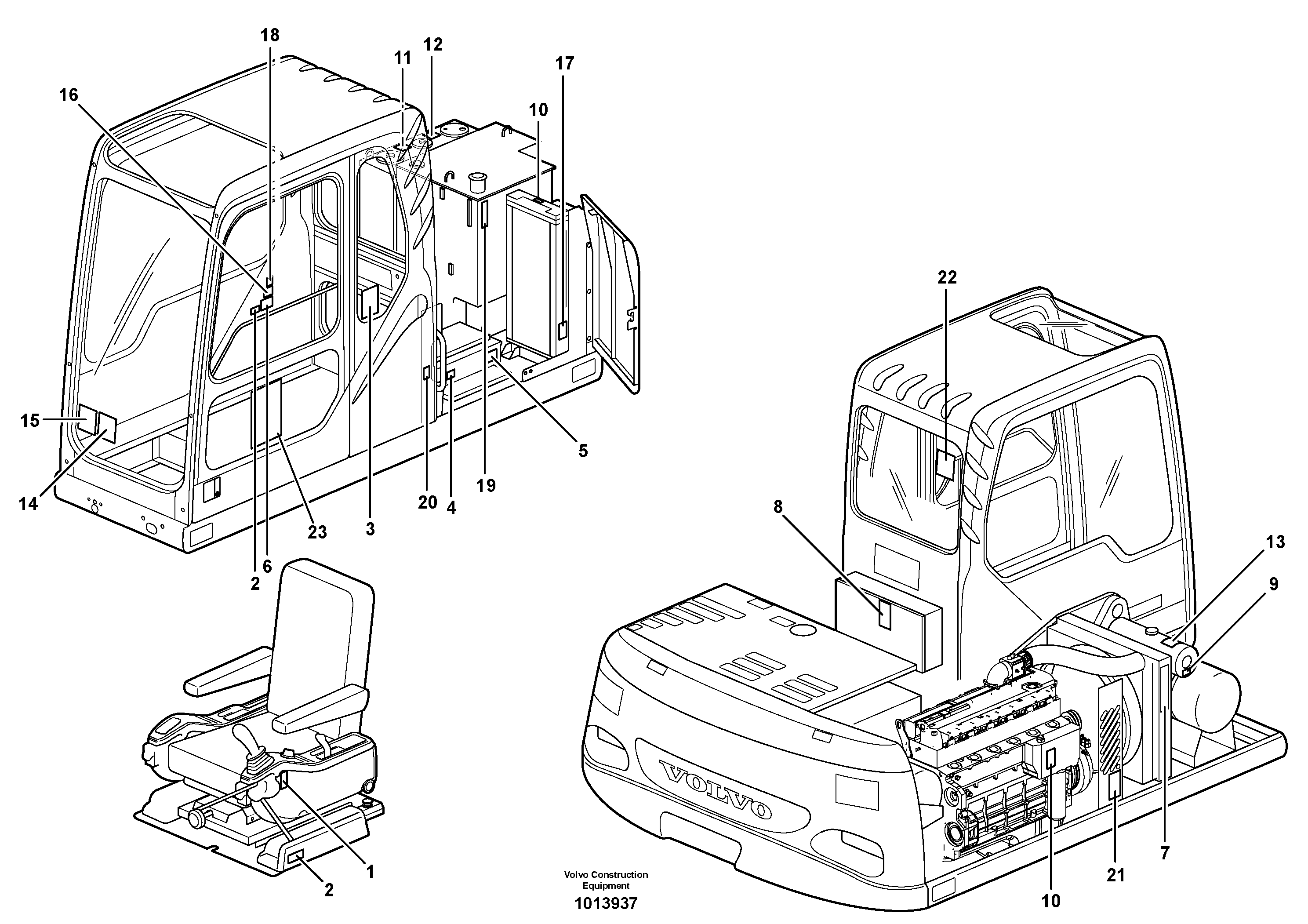 Sign plates and transfer,inner location — volvo parts diagram