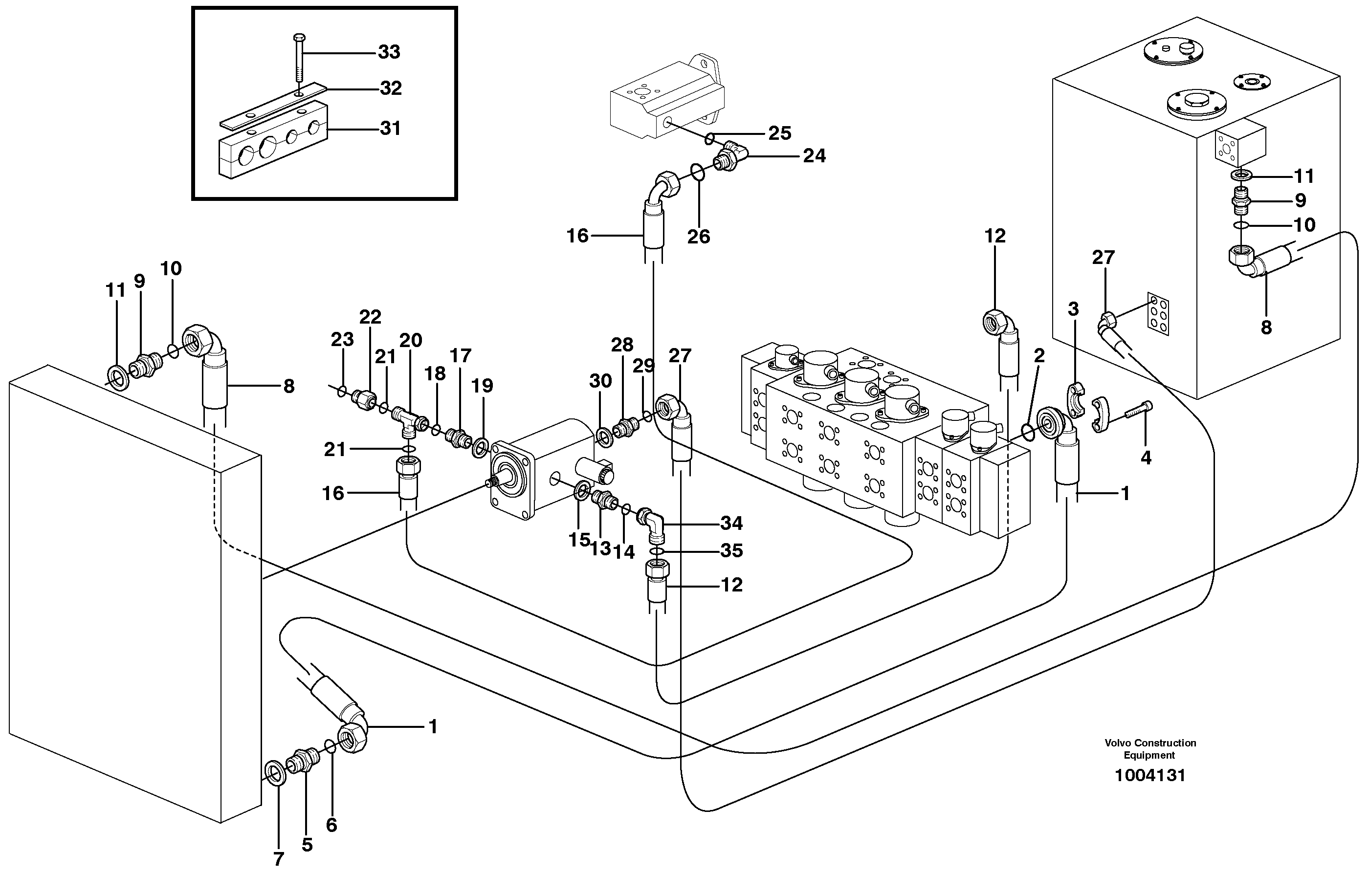 Hydraulic system, oil cooler — volvo parts diagram