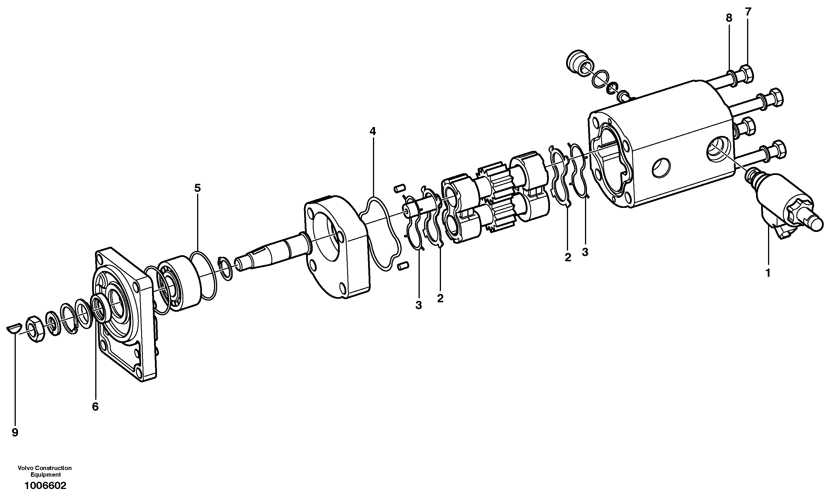 Hydraulic motor — volvo parts diagram