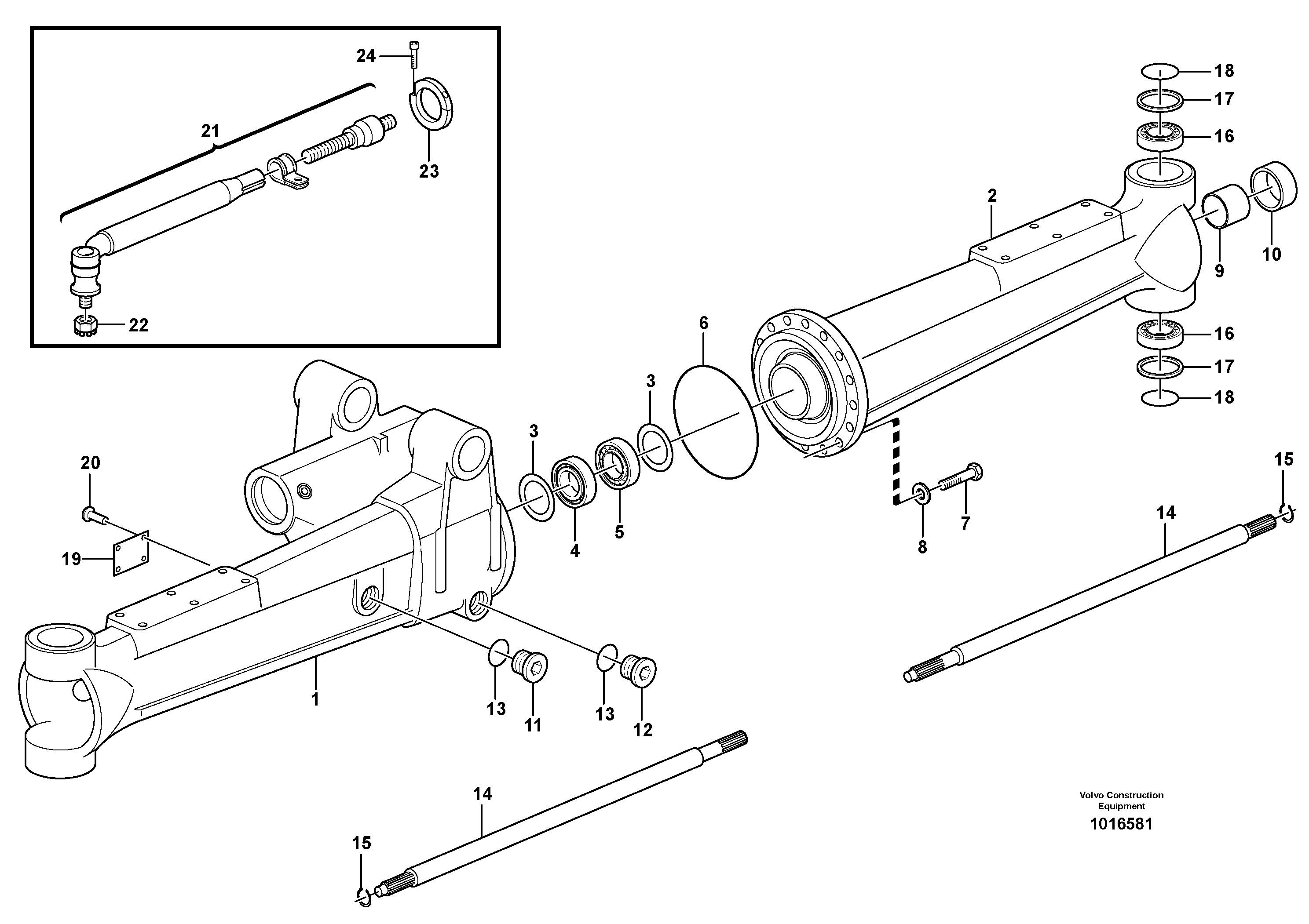 Front axle, Shaft cover — volvo parts diagram
