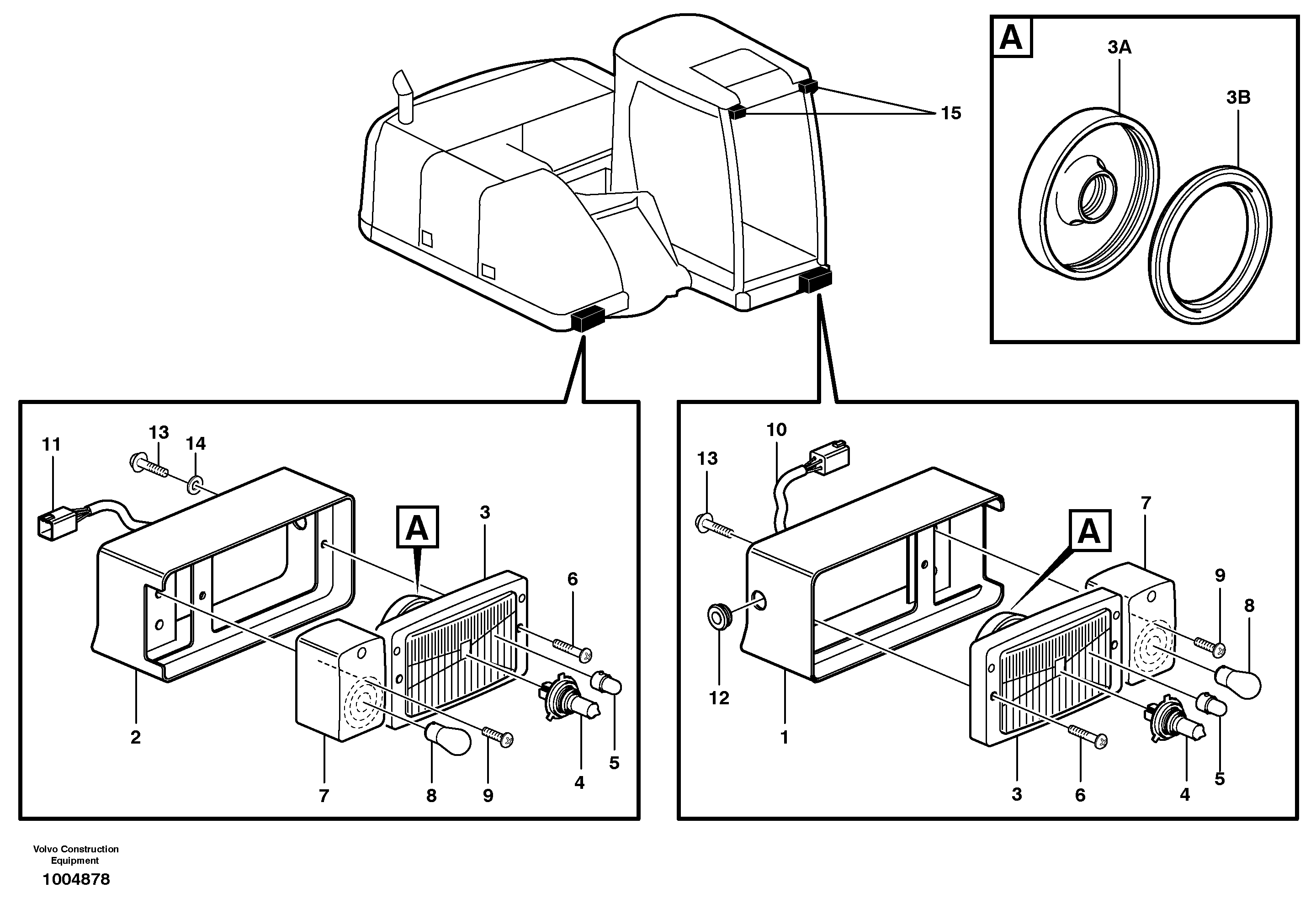 Lighting, front — volvo parts diagram