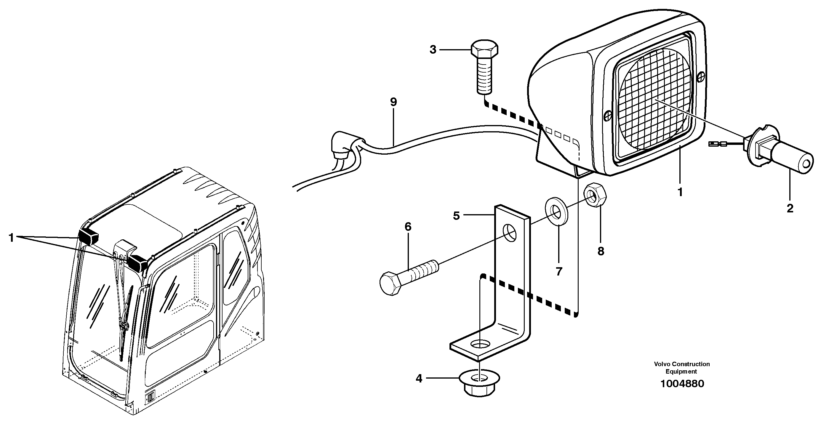 Work lamp — volvo parts diagram