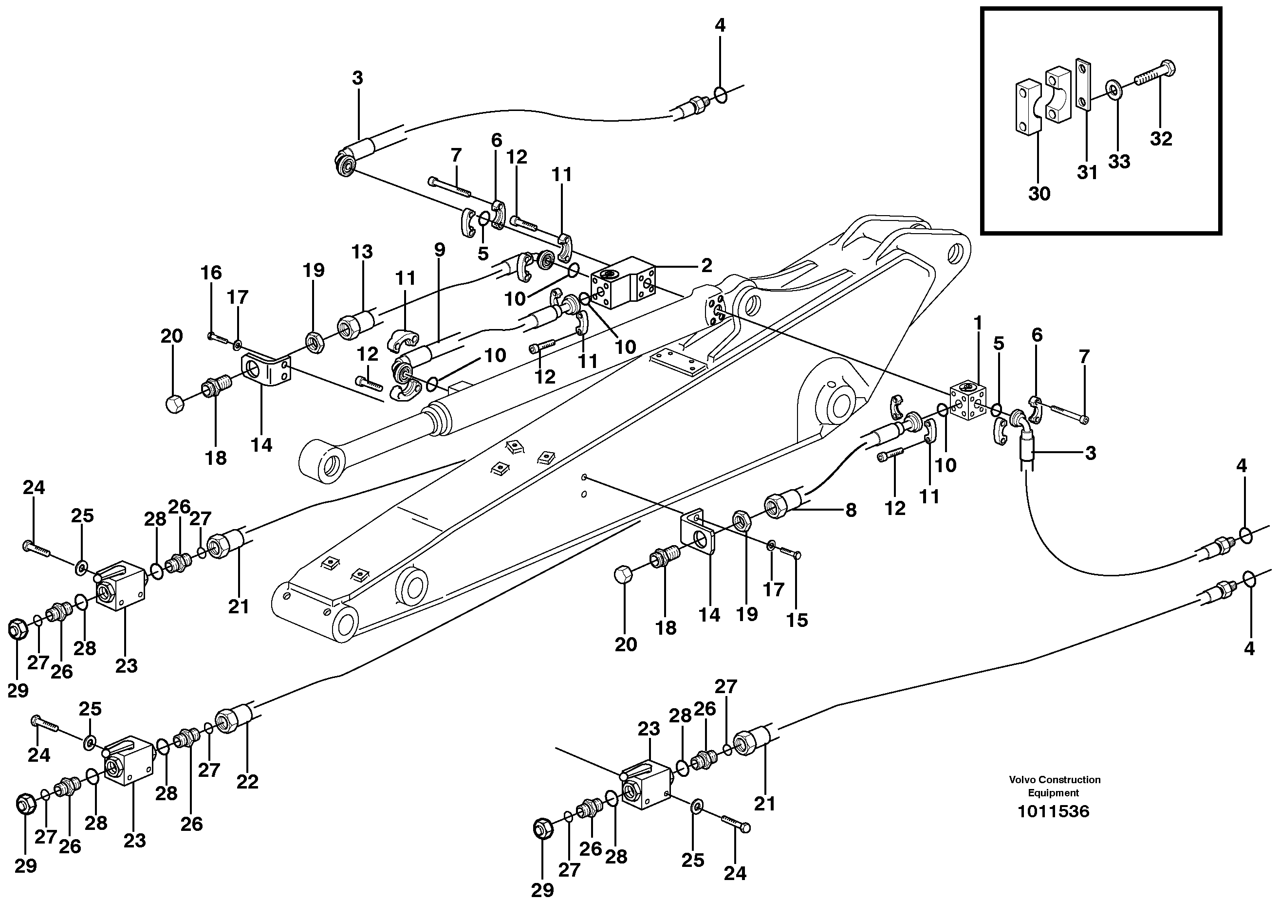 Grab equipment, with shut-off cocks, X1, Hammer  14312202, 14312205 — volvo parts diagram