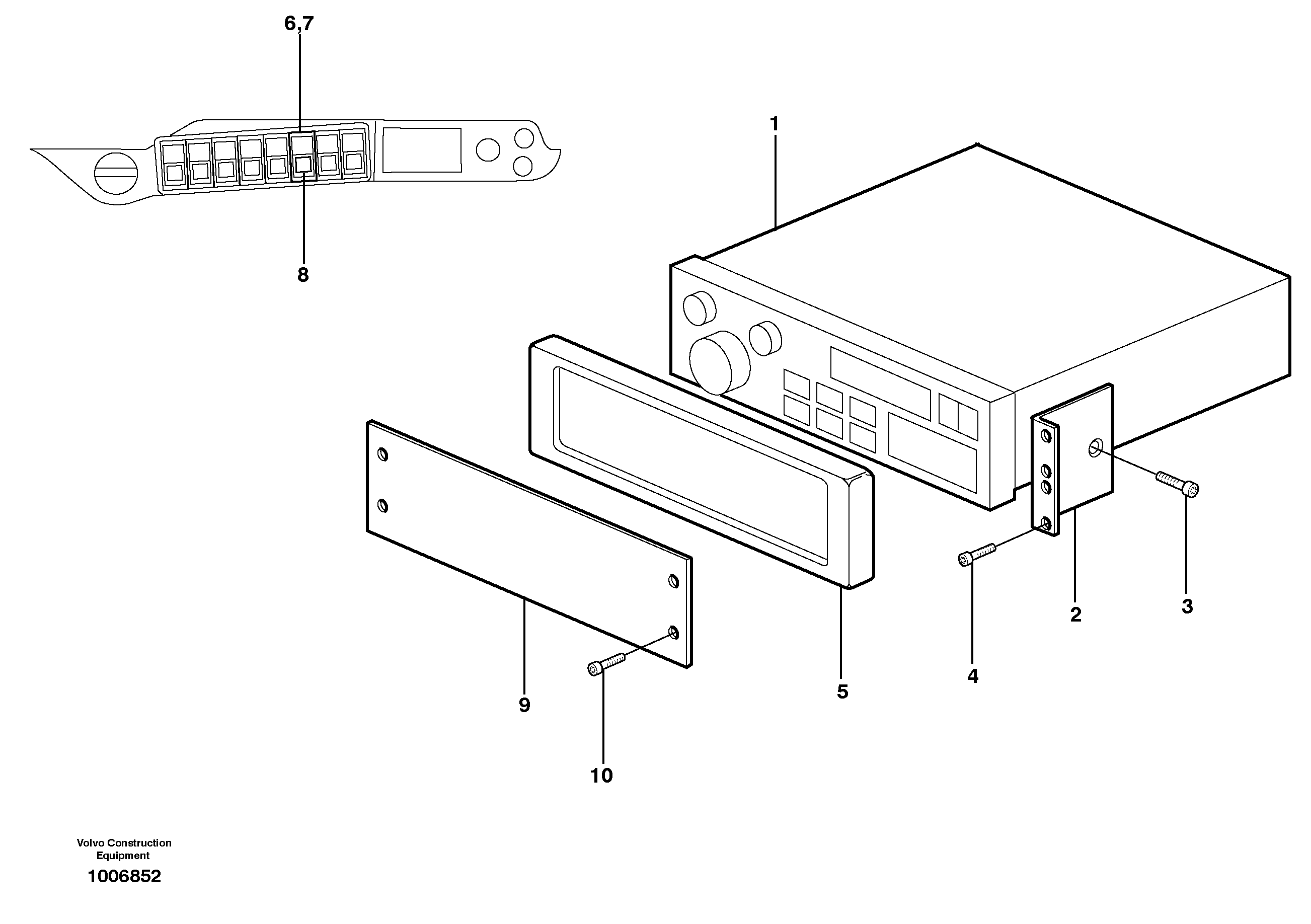Radio installation with converter  14312039, 14312040, 14312041 — volvo parts diagram