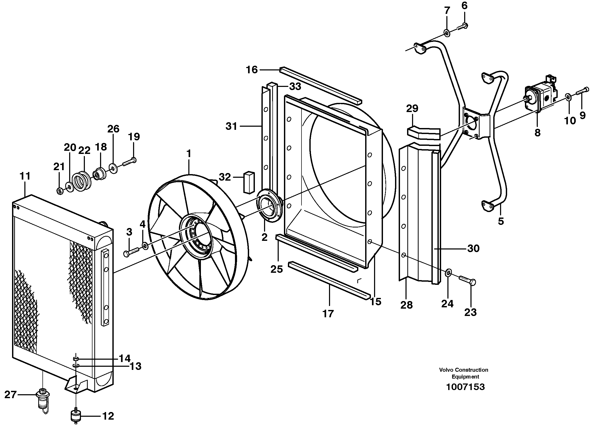 Hydraulic oil cooler — volvo parts diagram