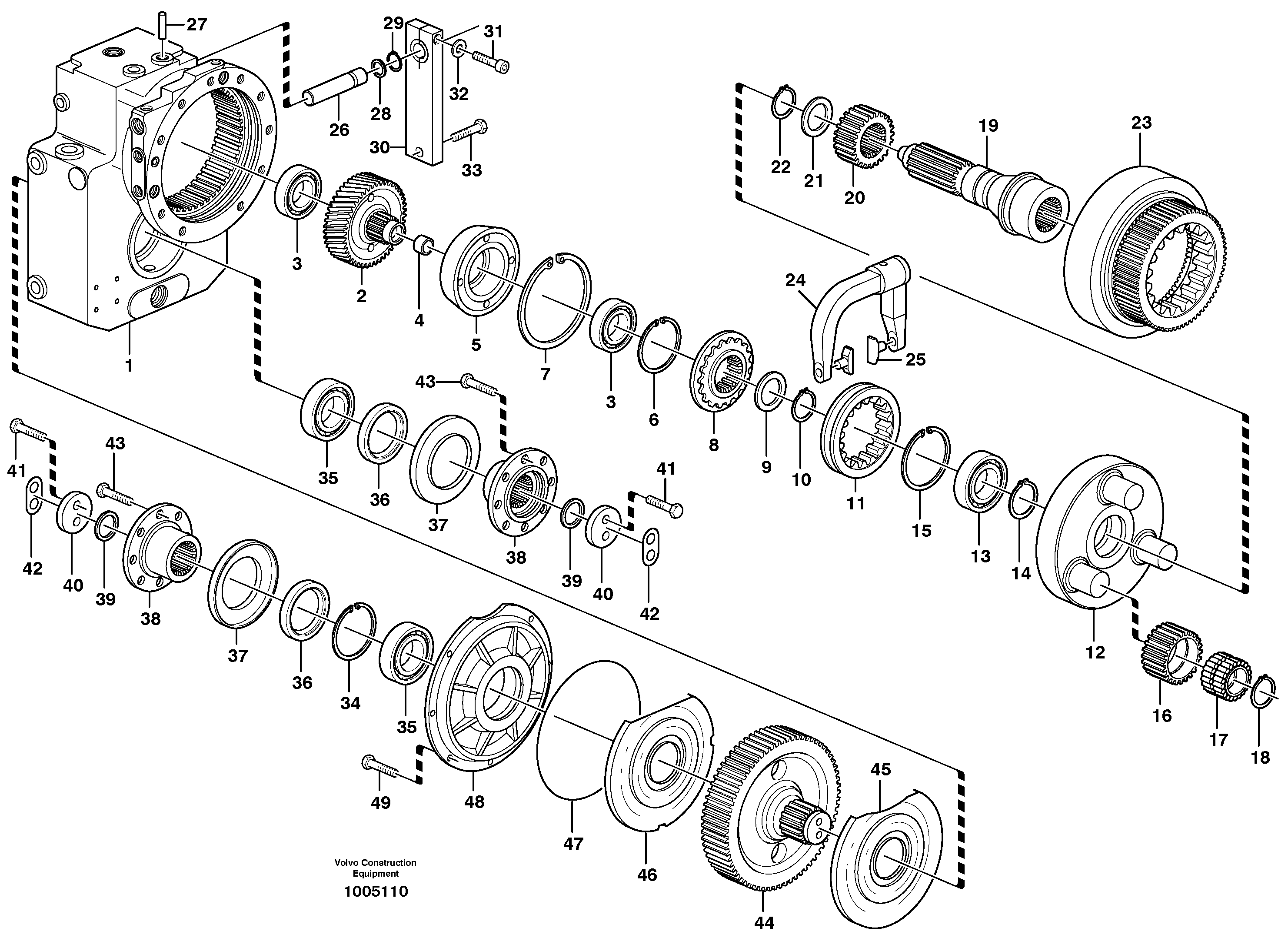 Transfer case, gears and shafts — volvo parts diagram