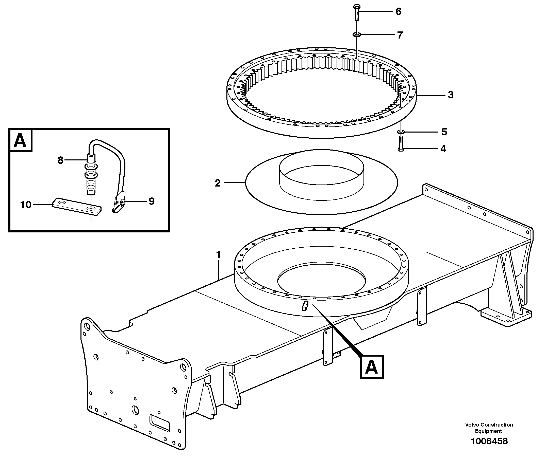 Slewing ring attachment — volvo parts diagram