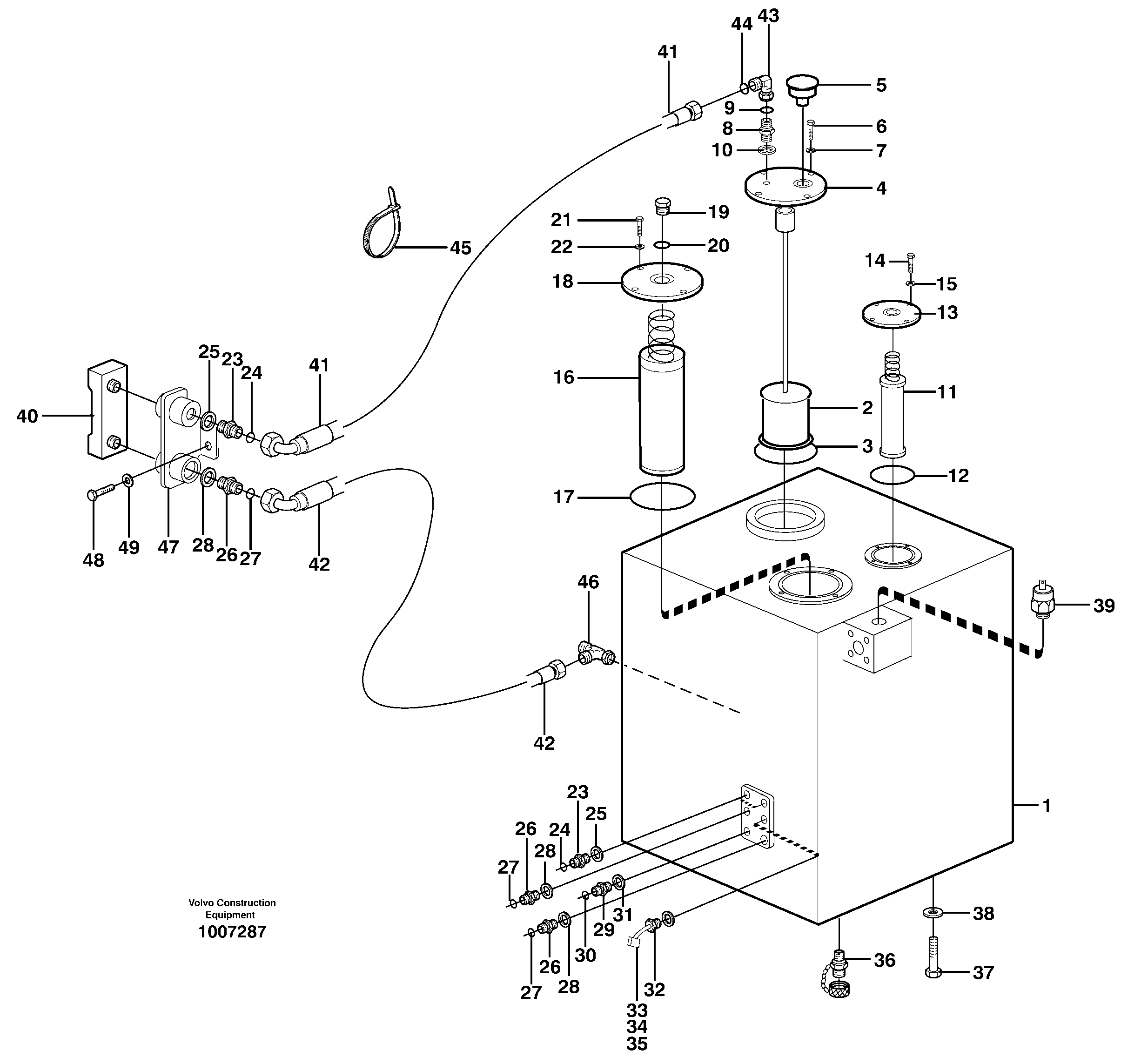 Hydraulic oil tank — volvo parts diagram