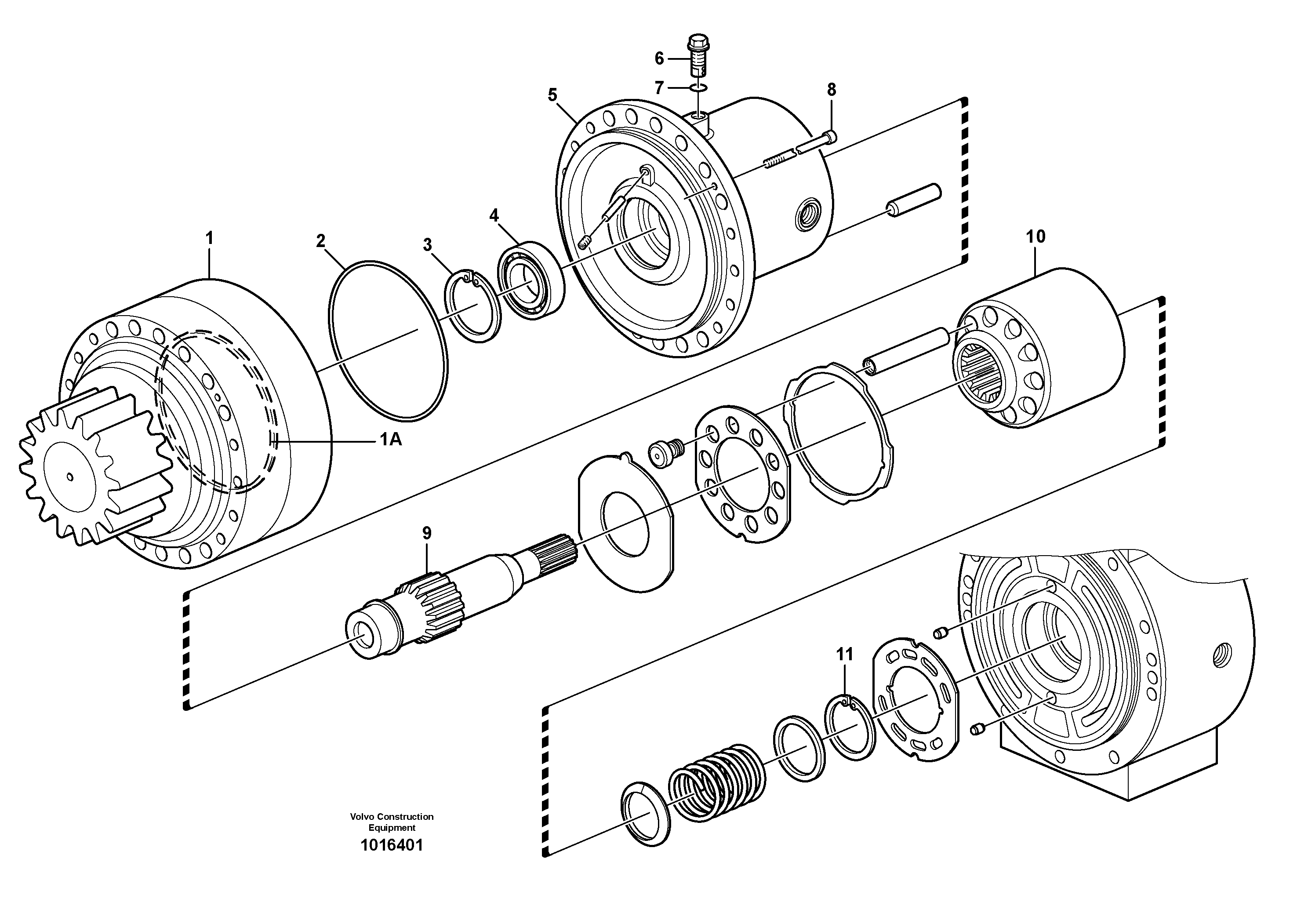 Slew motor, drive unit — volvo parts diagram