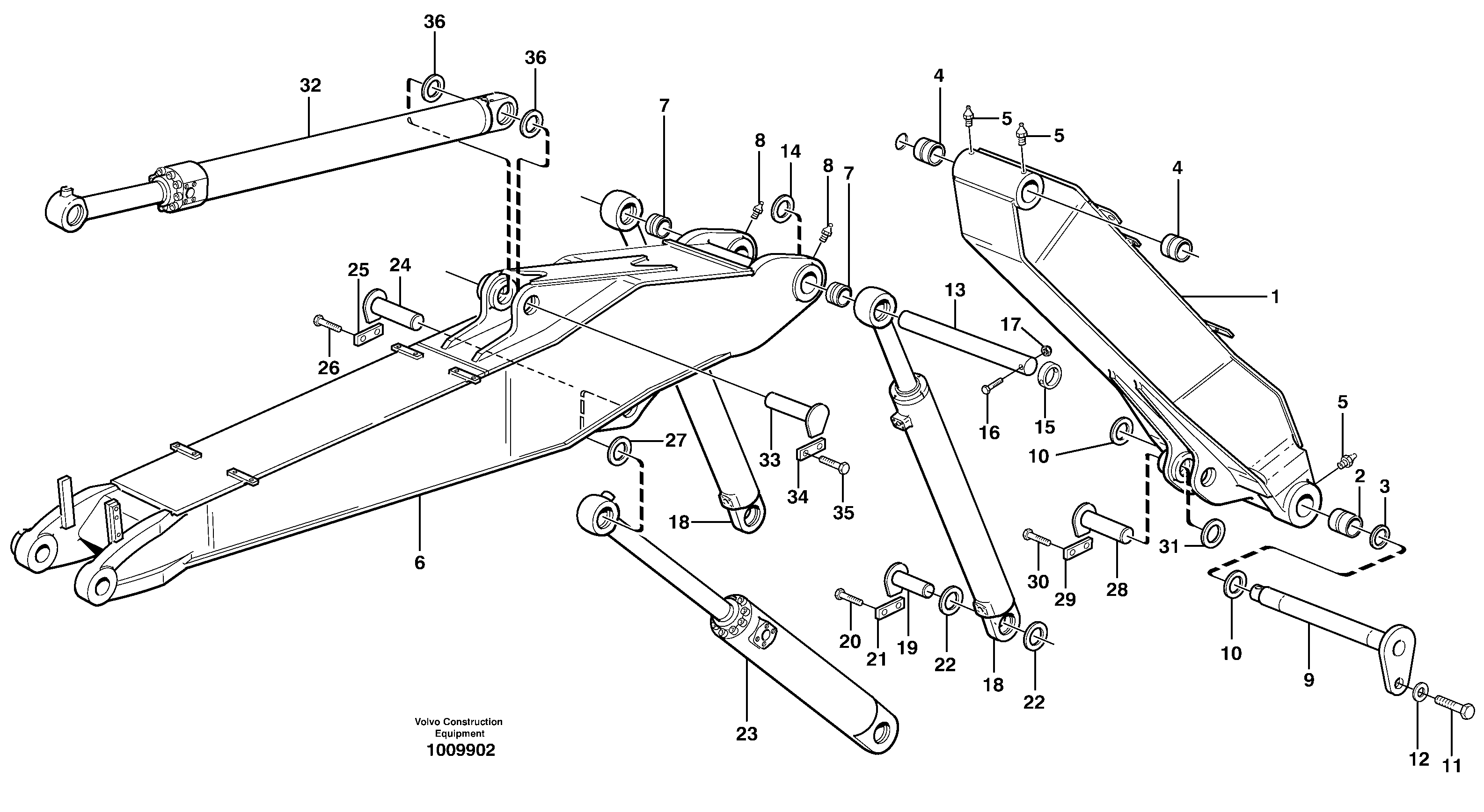 Adjustable boom  14312081, 5,25M — volvo parts diagram